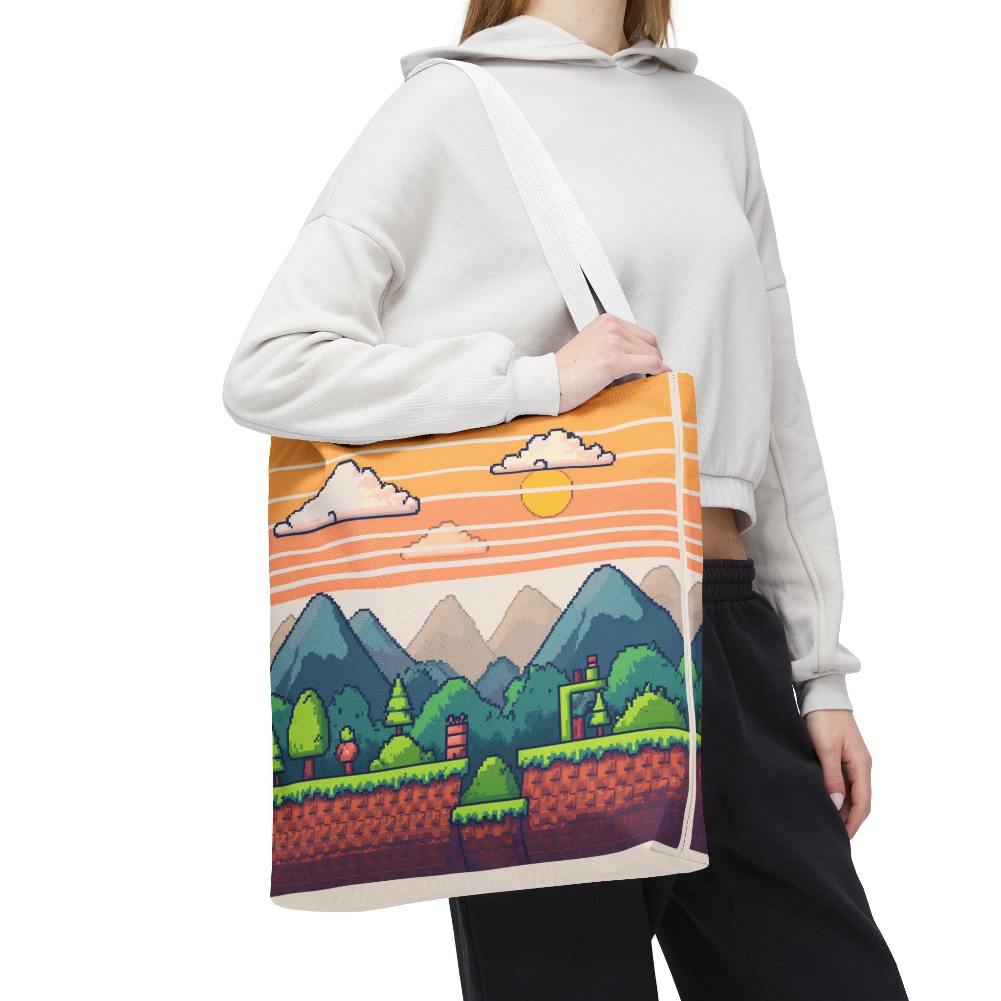 Tote Bag | Pixel Sunset Mountain Gamer Tote