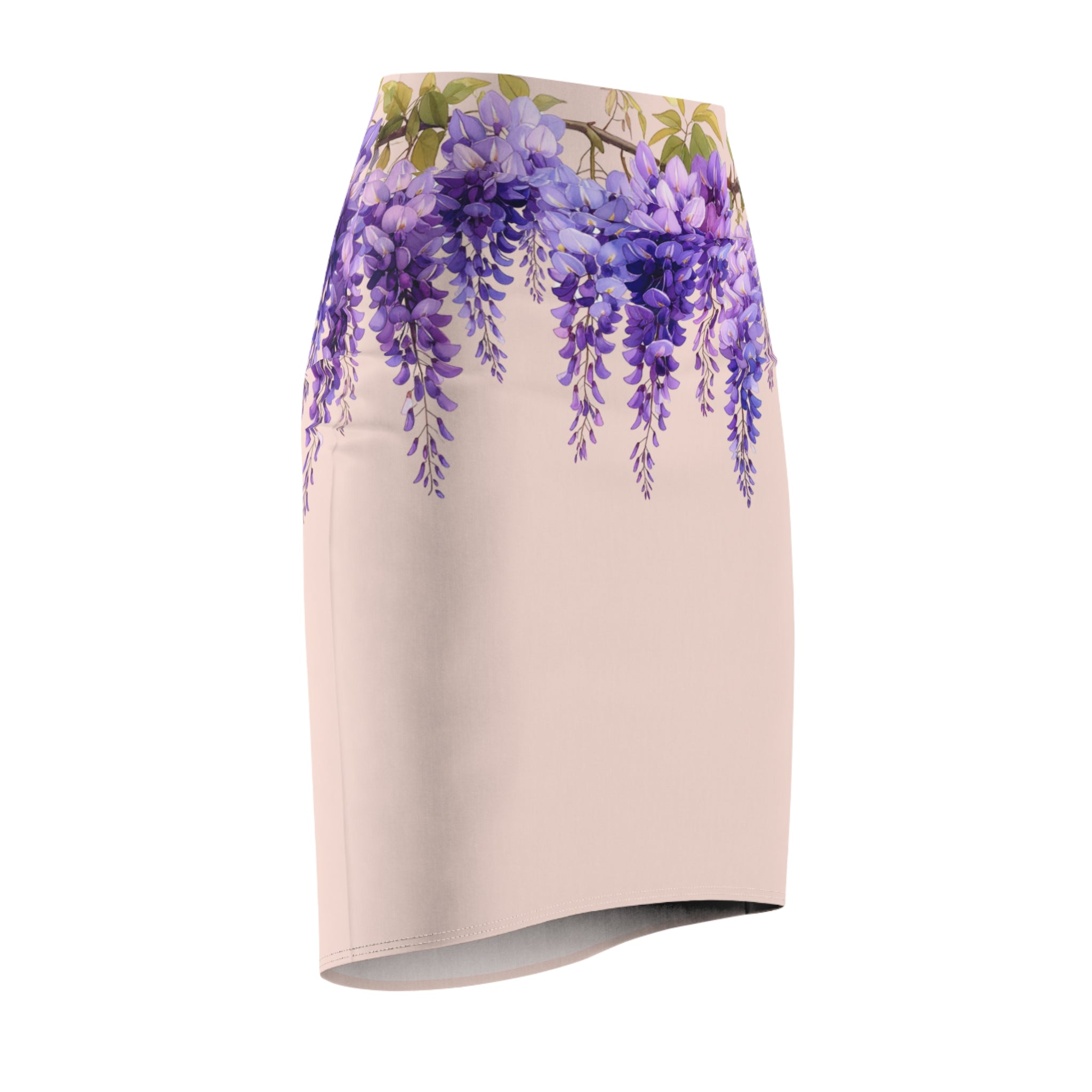 Women's Pencil Skirt | Wisteria Bloom Cascade Skirt