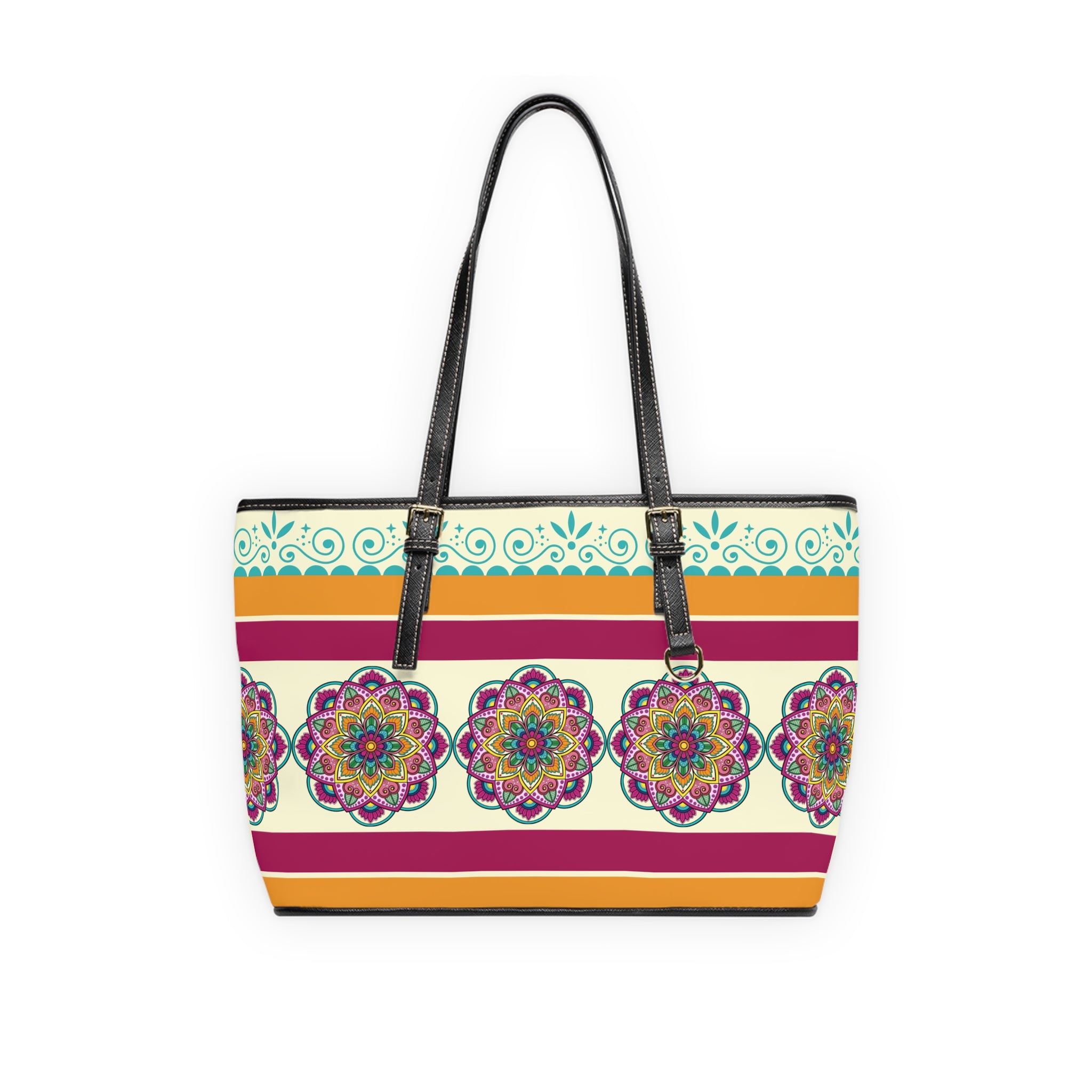 Handbag | Bright Boho Mandala Stripe Shoulder Bag