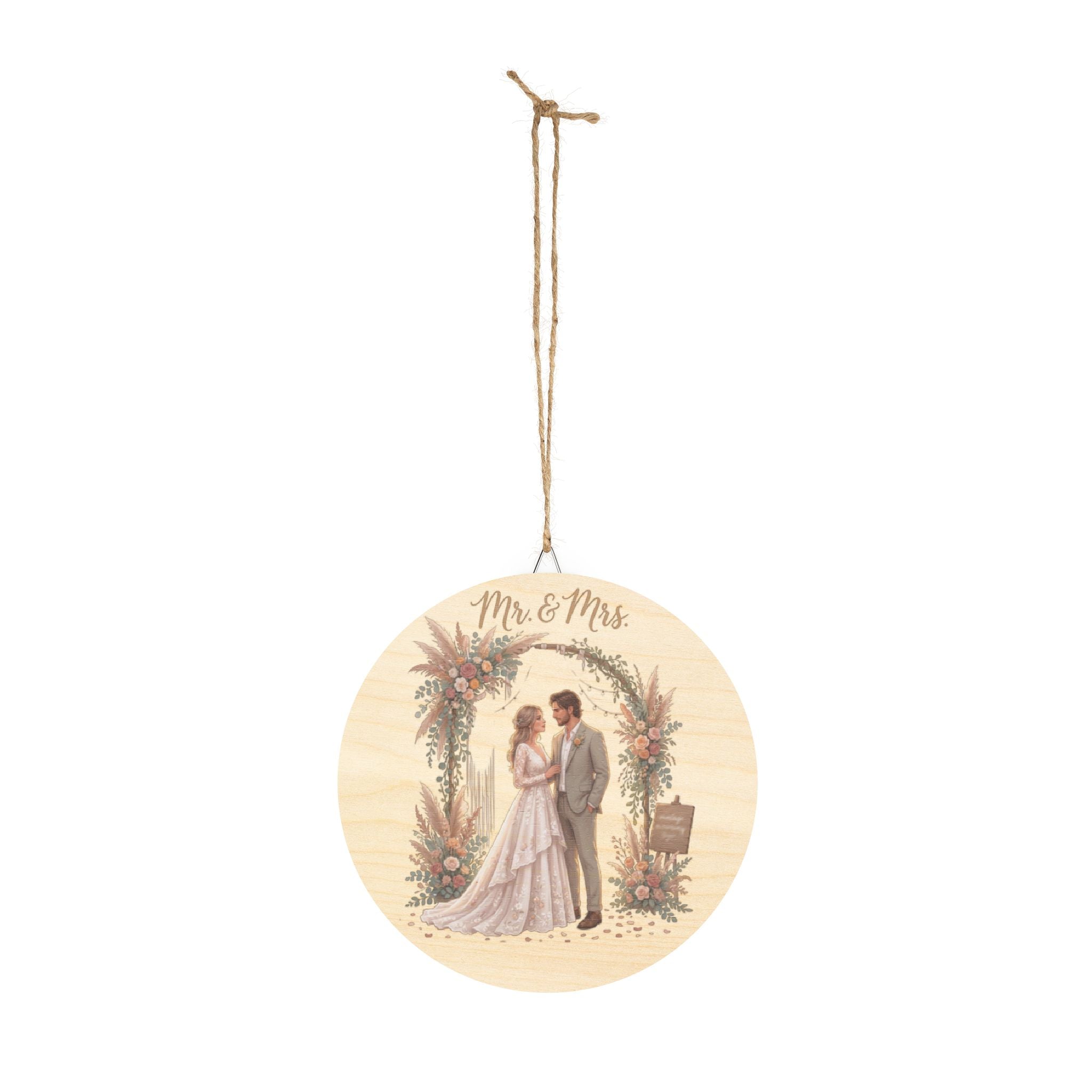 Wood Sign | Round Rustic Mr. & Mrs. Wedding Decor