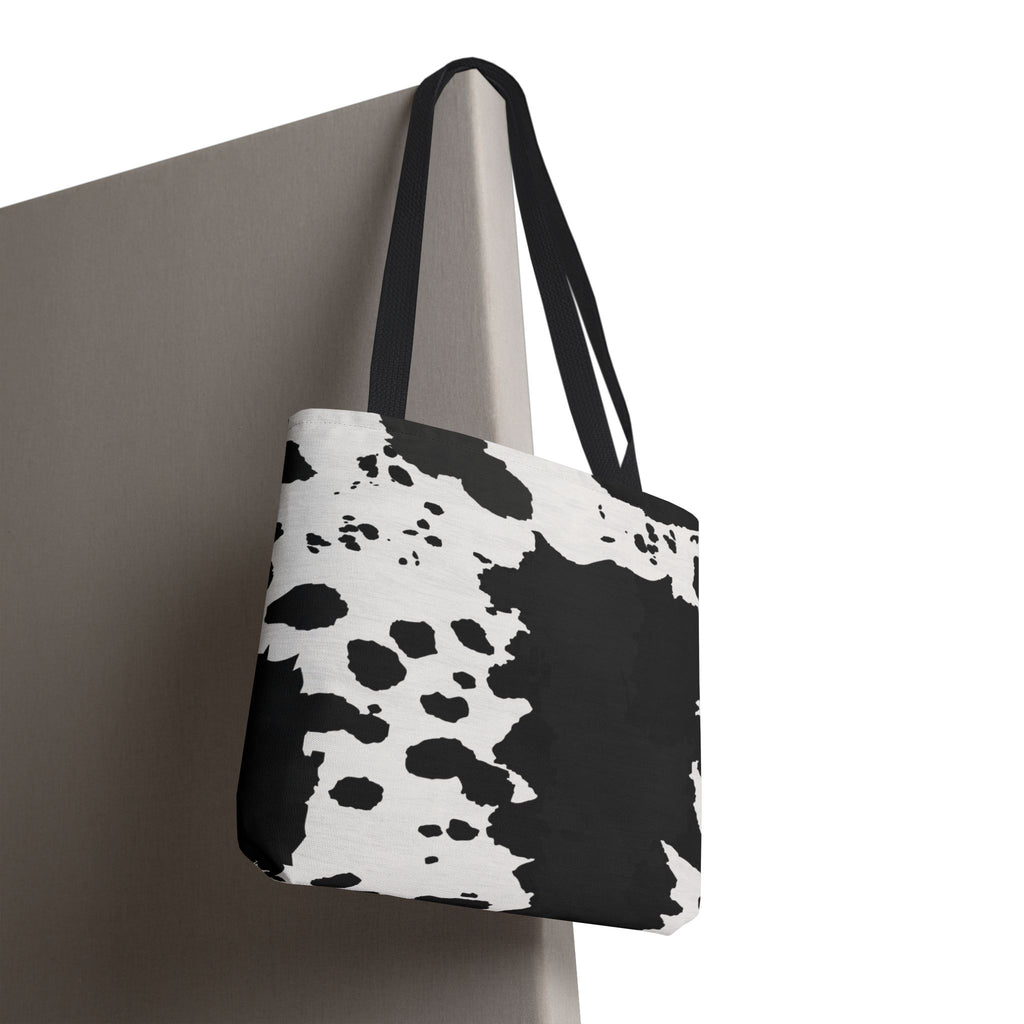 Tote Bag | Black & White Cow Print Patterned Shoulder Tote