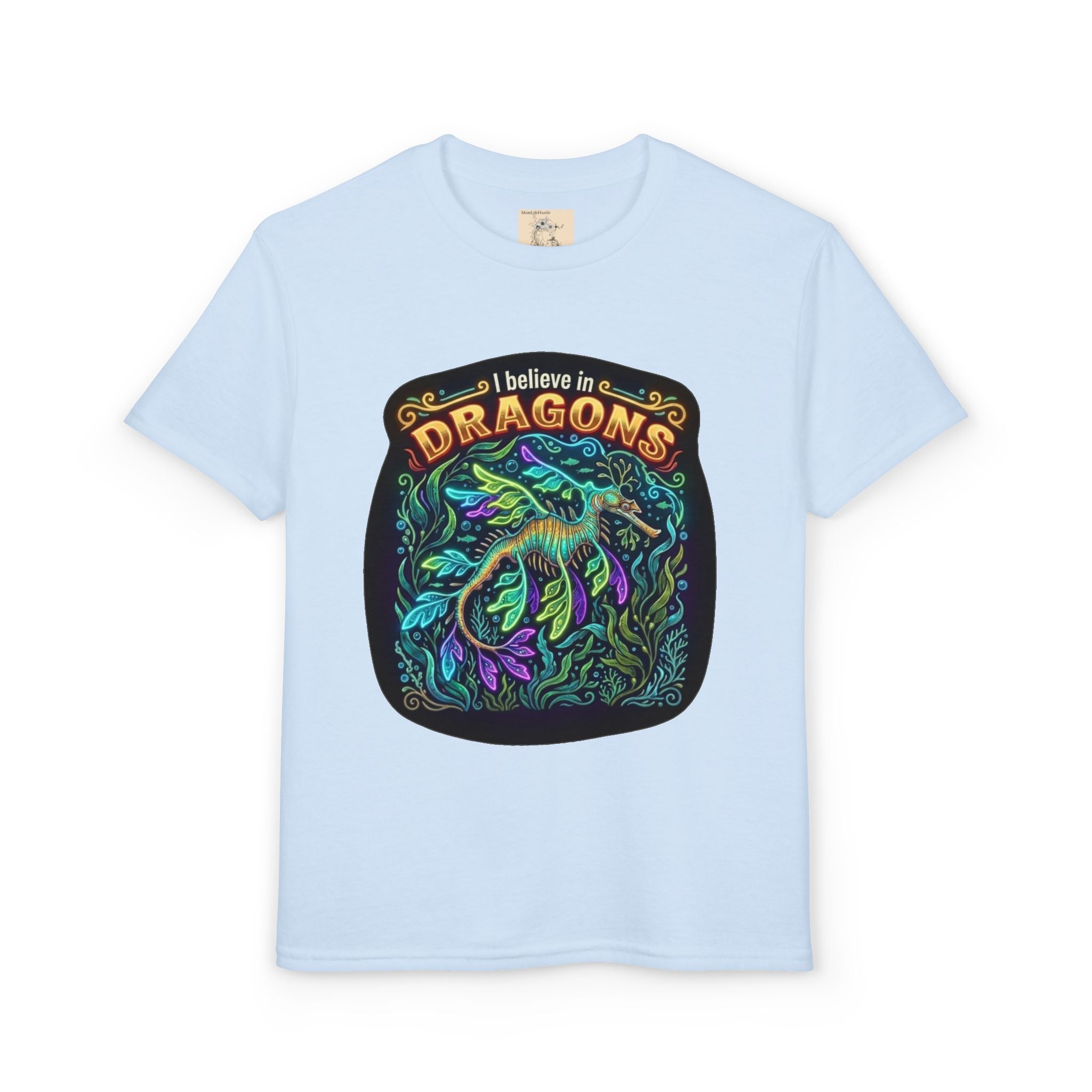 T-Shirt | 'I Believe in Dragons' Colorful Dragon Graphic Youth Tee