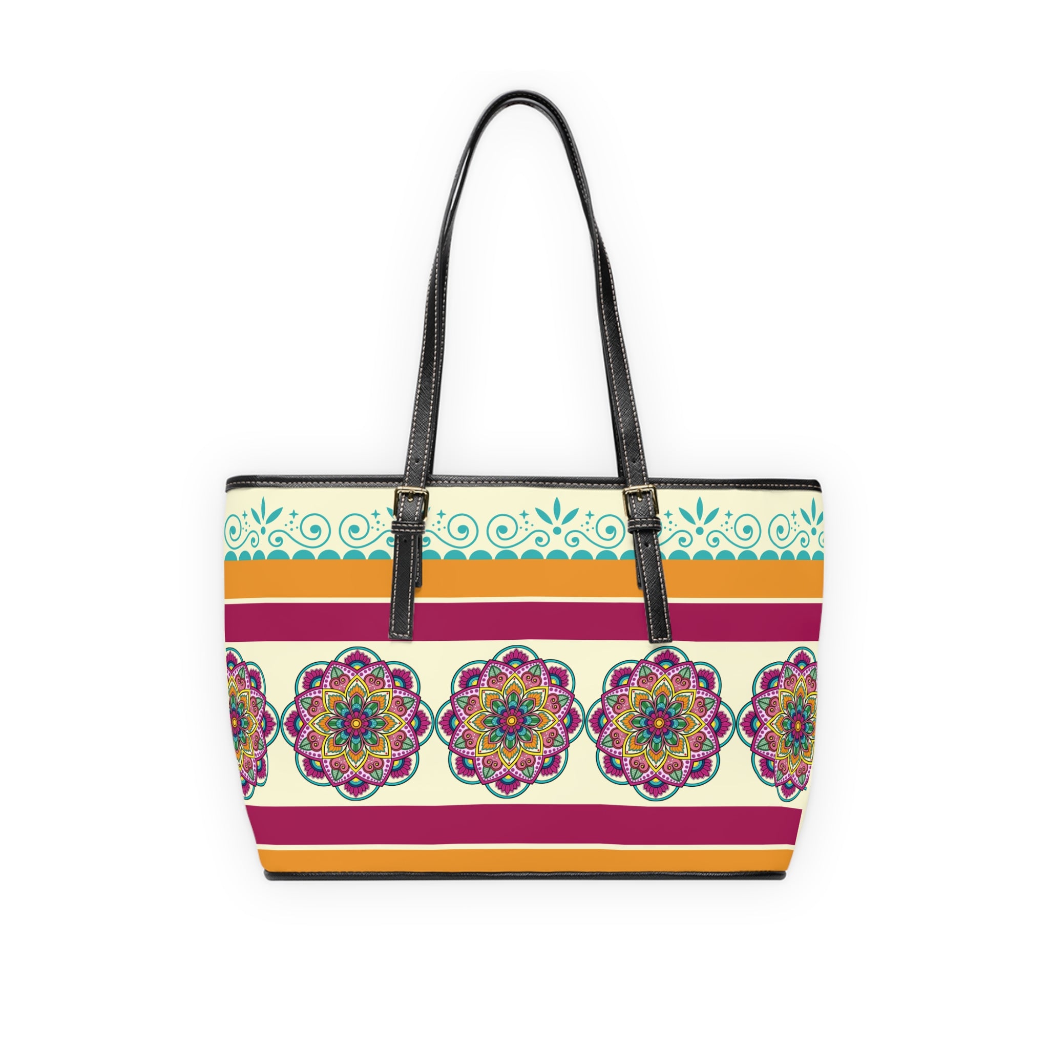 Handbag | Bright Boho Mandala Stripe Shoulder Bag