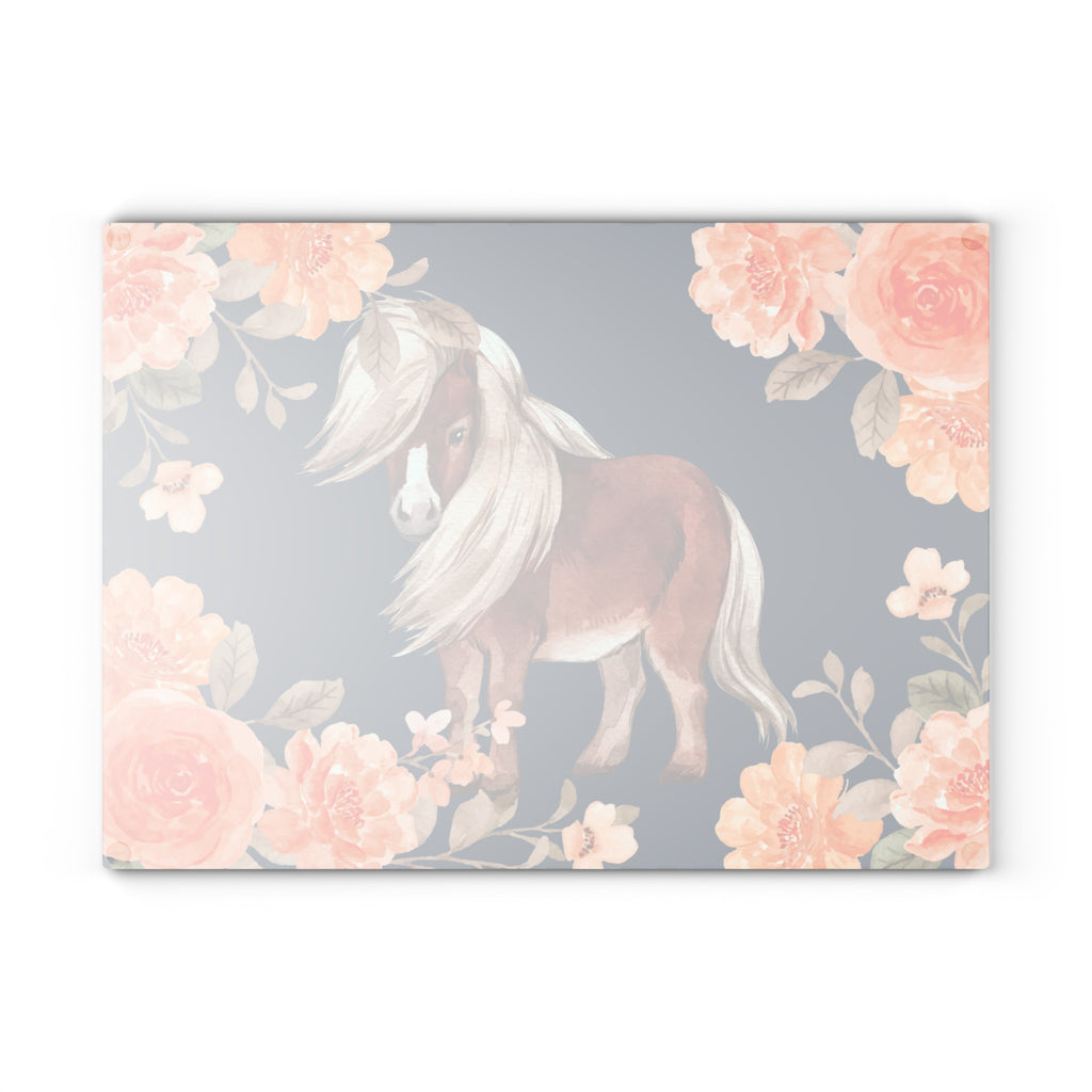 Glass Cutting Board | Floral Pony Kitchen Chopping Board