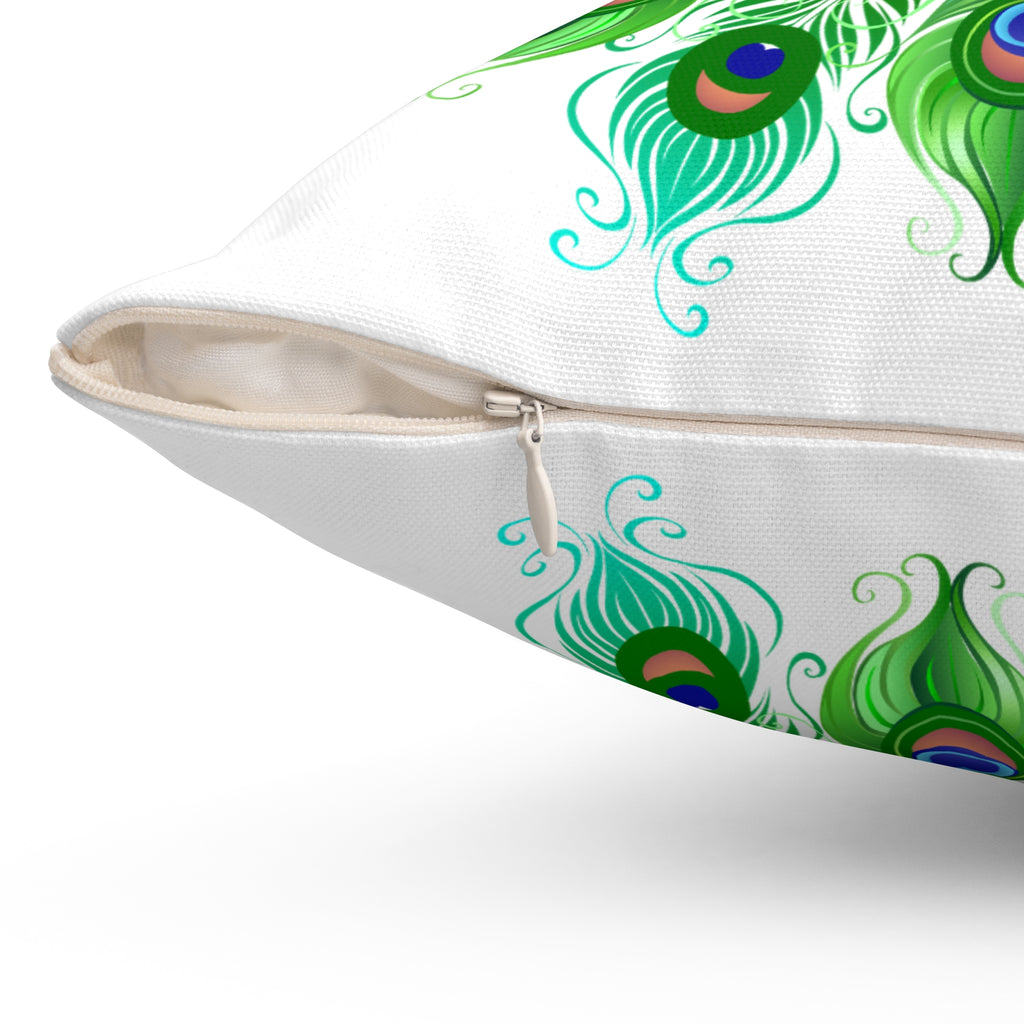Throw Pillow | Peacock Feather Monogram Pillow