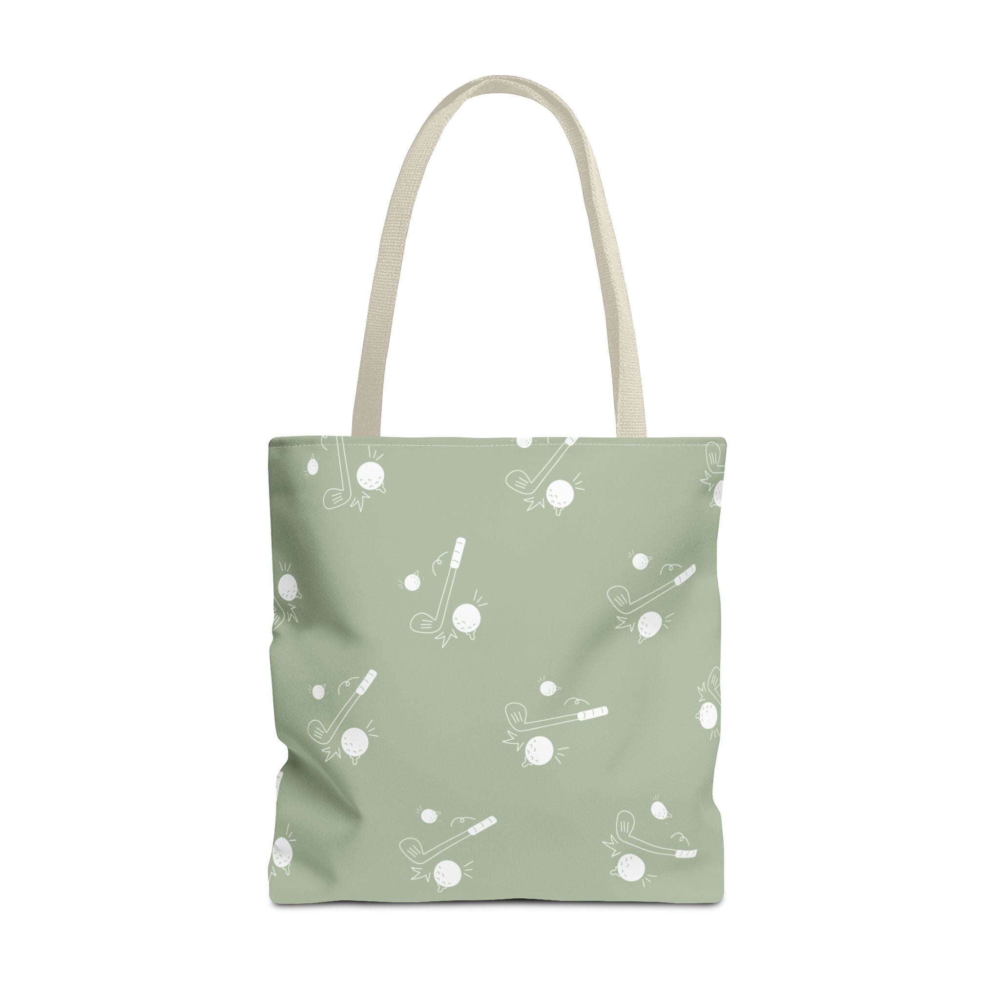 Tote Bag | Sage Green and Golf Pattern Shoulder Bag