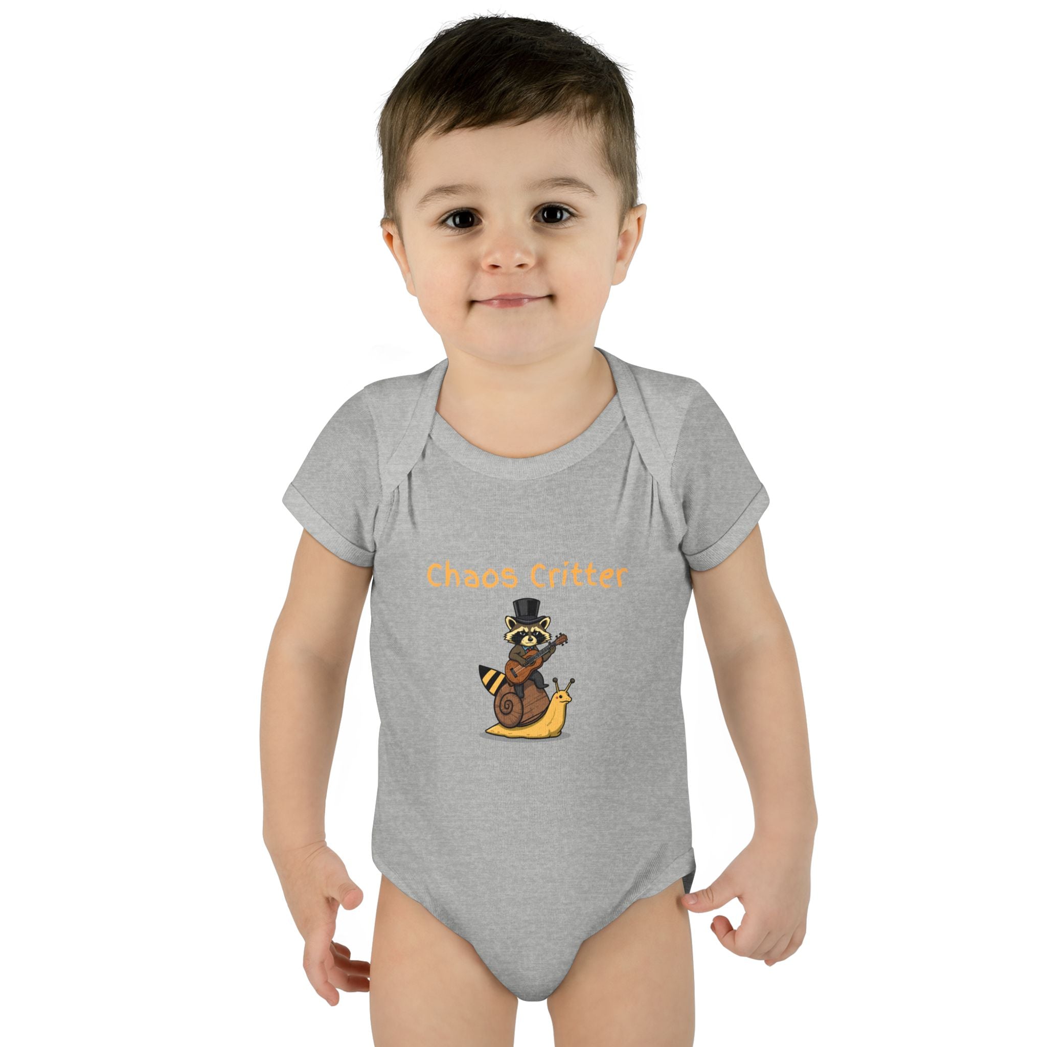 Baby Bodysuit | 'Chaos Critter' Playful Racoon Baby Onesie