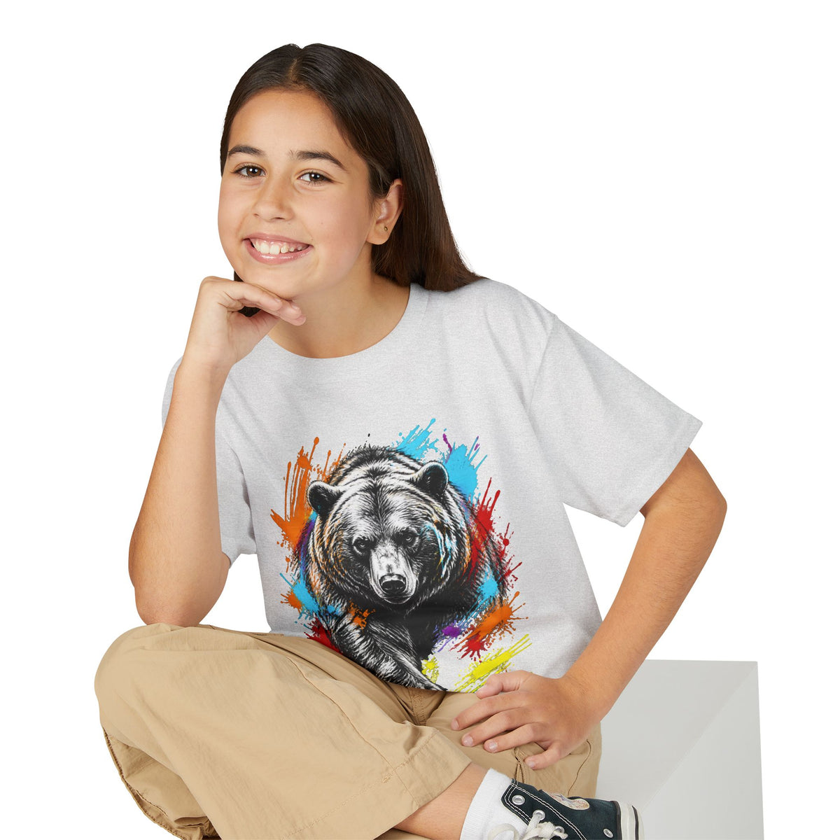 Color Splash Kodiak Bear T-Shirt for Children