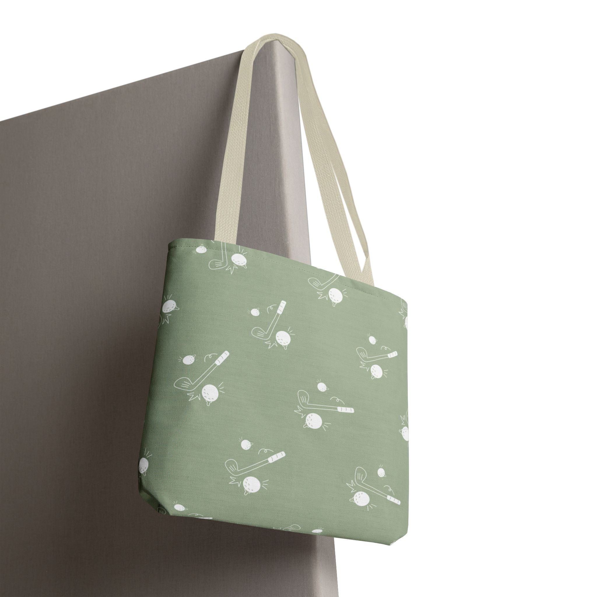 Tote Bag | Sage Green and Golf Pattern Shoulder Bag