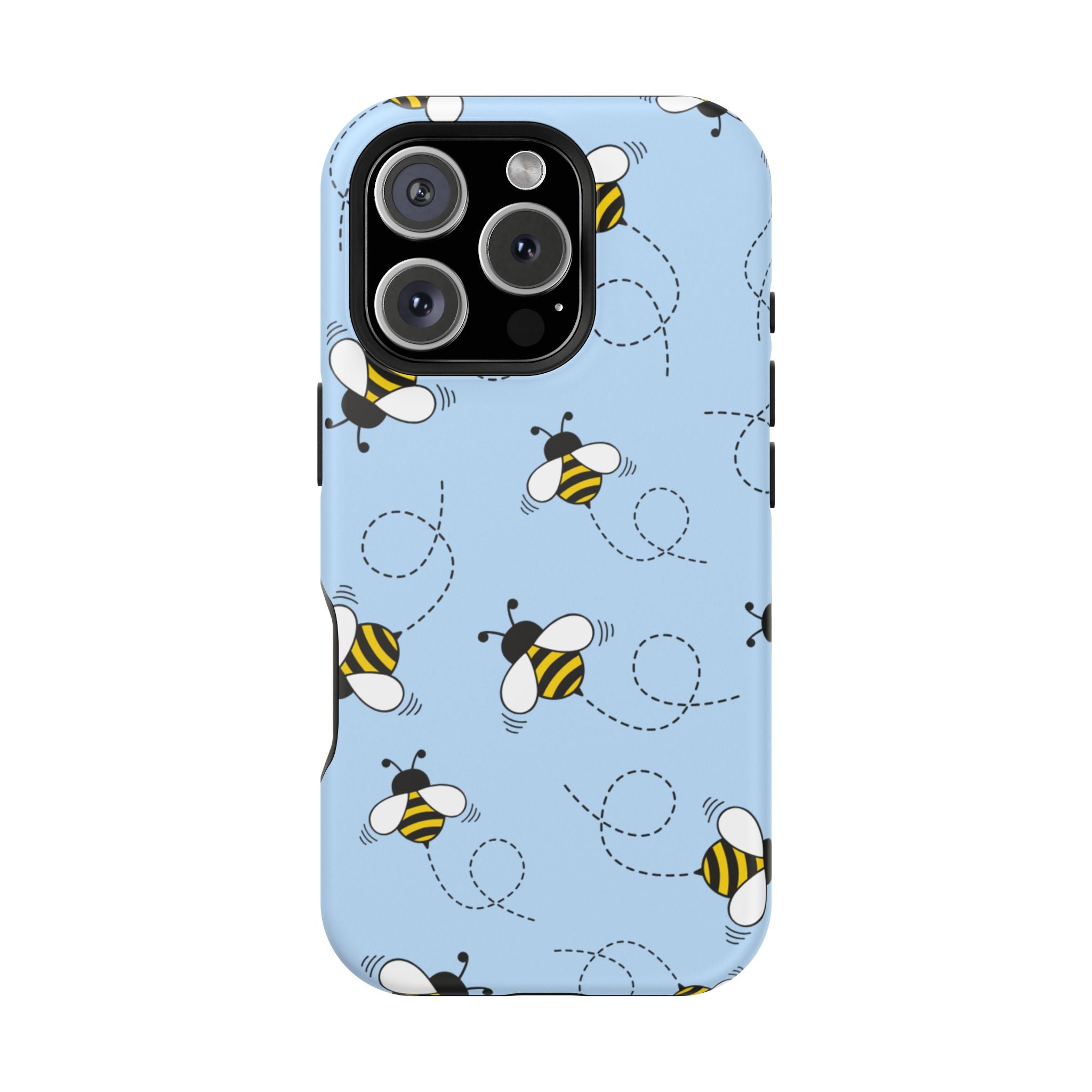 Phone Case | Sky Blue Bee Pattern Magnetic Impact-Resistant Phone Case