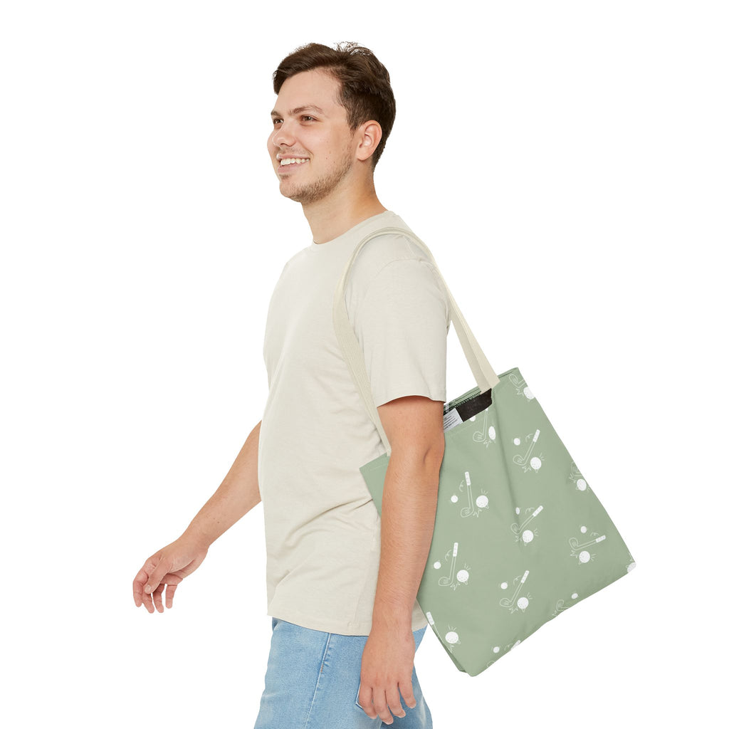 Tote Bag | Sage Green and Golf Pattern Shoulder Bag