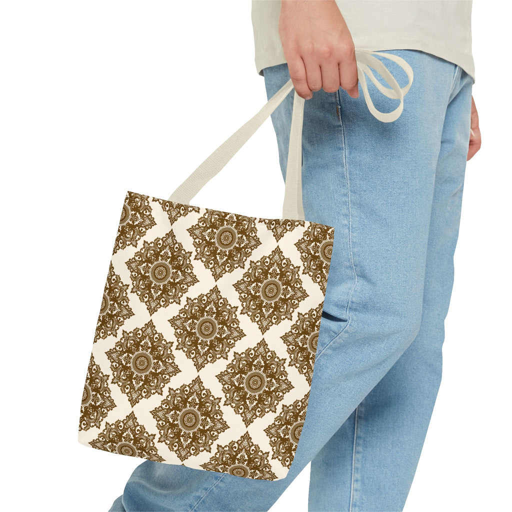 Tote Bag | Boho Gold Medallion Pattern