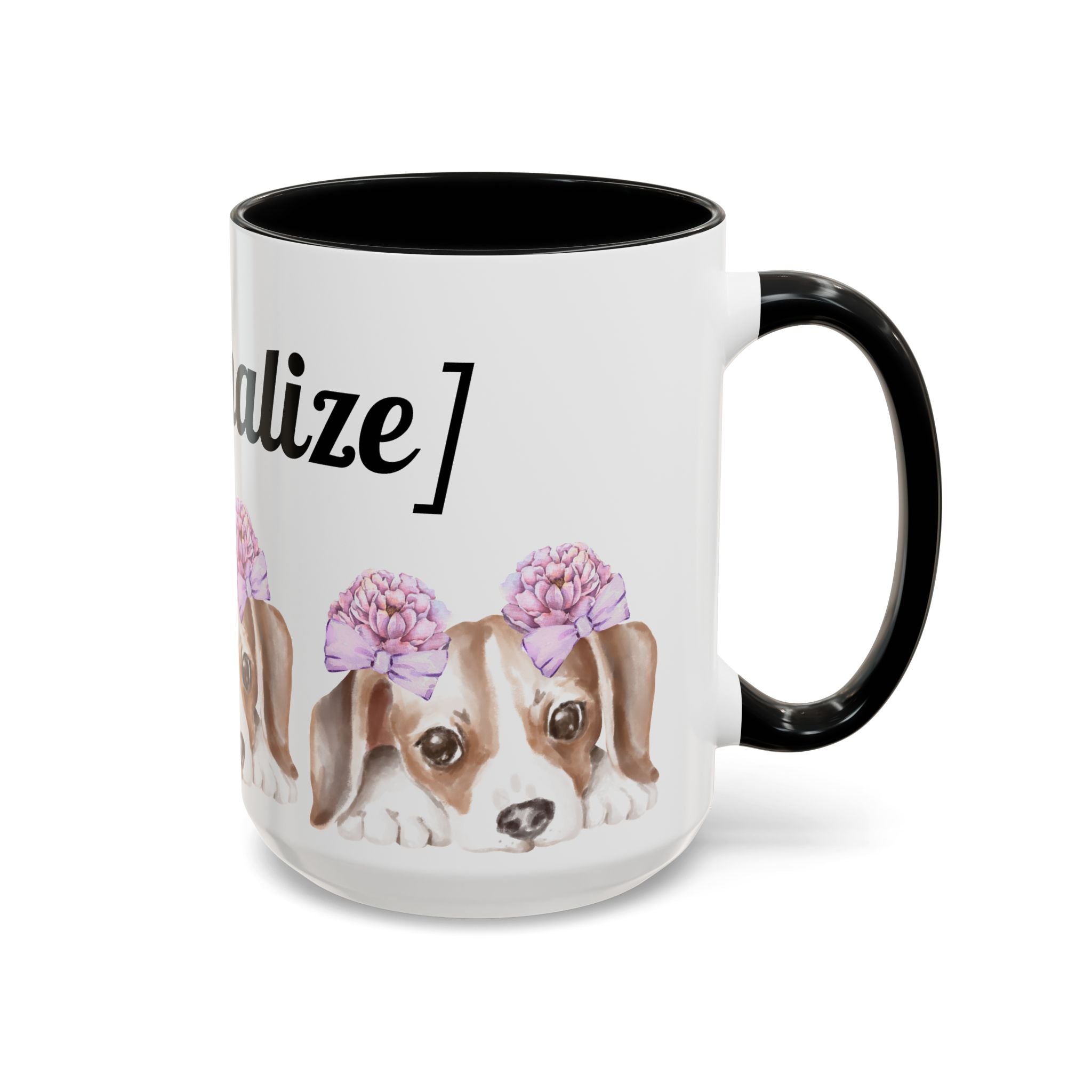 Coffee Mug | Puppy Face with Custom Script Accent Mug (11/15oz)