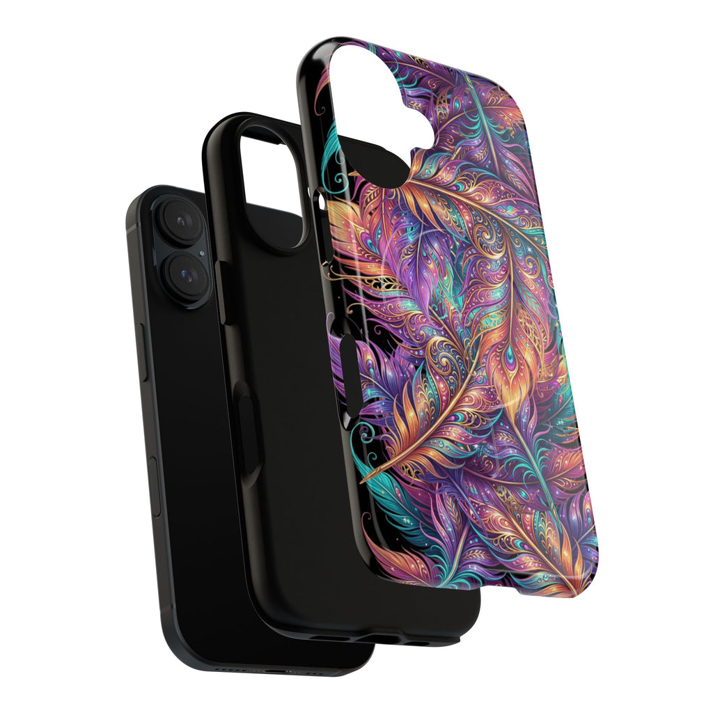 Phone Case | Colorful Feather Art Magnetic Tough Phone Cover