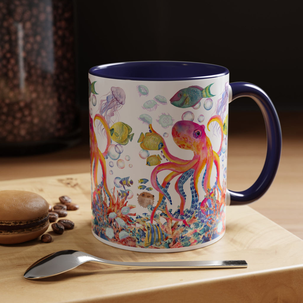 Coffee Mug | Colorful Octopus Accent Mug 11/15oz