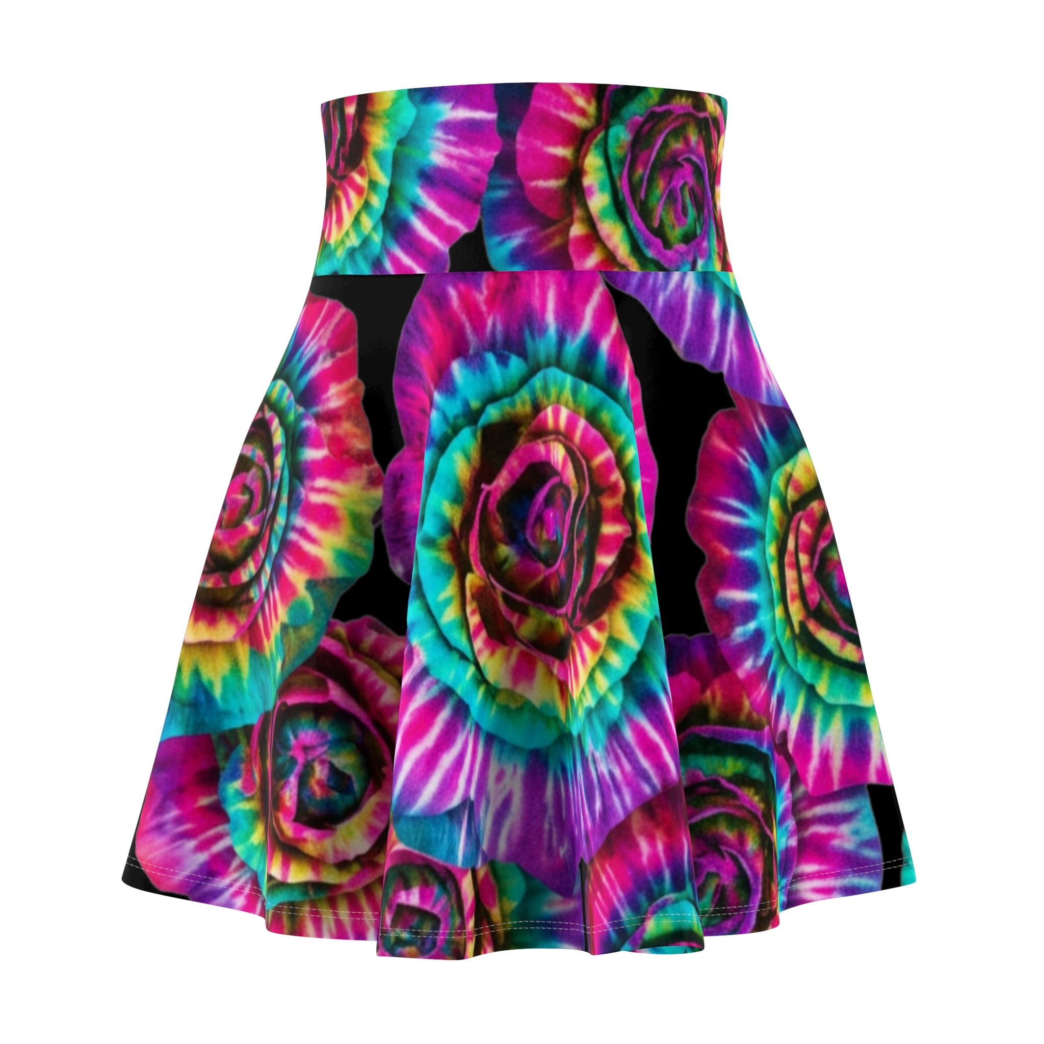 Women's Skater Skirt | Vibrant Tie-Dye Rose Skirt