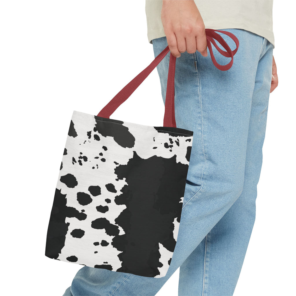 Tote Bag | Black & White Cow Print Patterned Shoulder Tote
