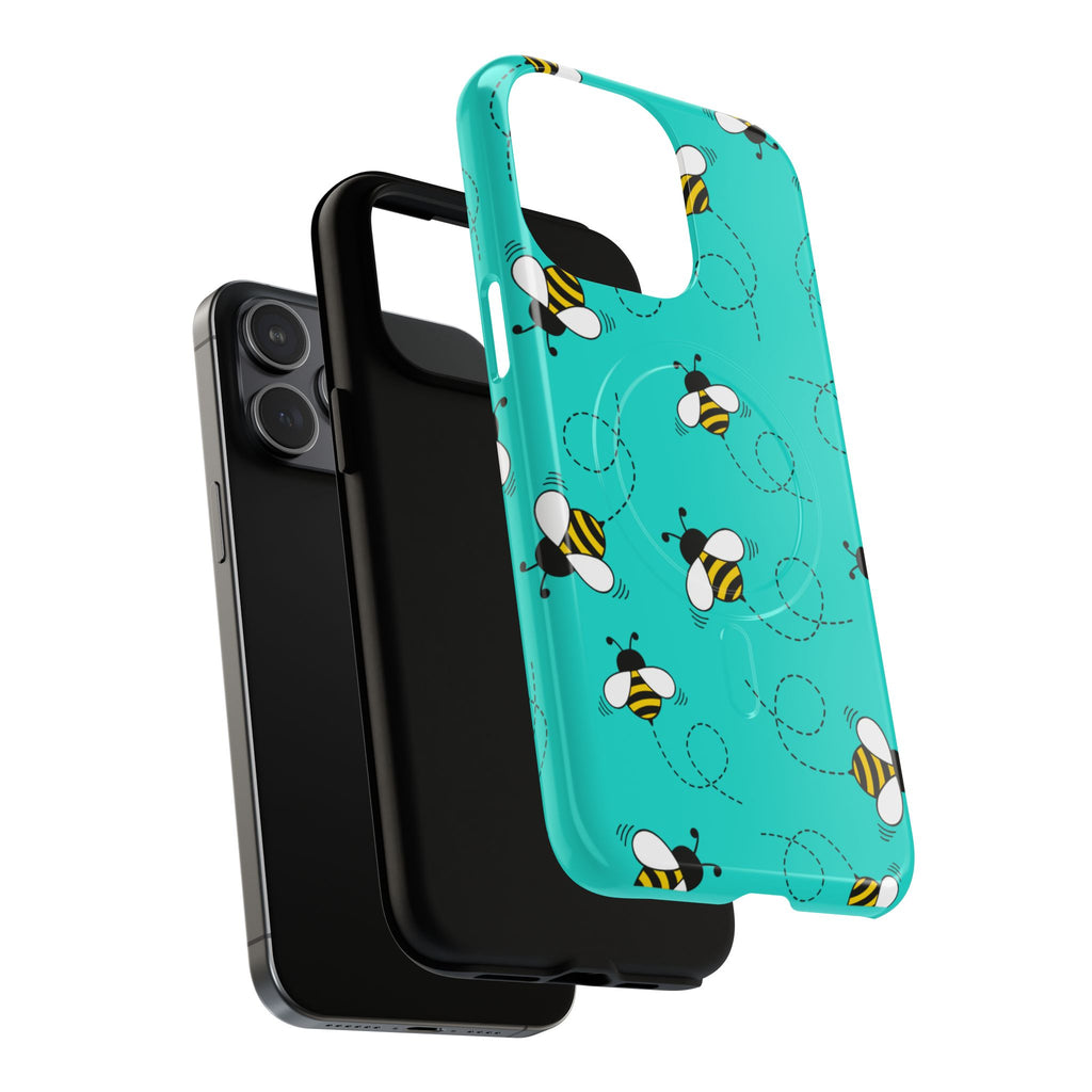 Phone Case | Cute Turquoise Bumblebee Tough Magnetic Phone Case