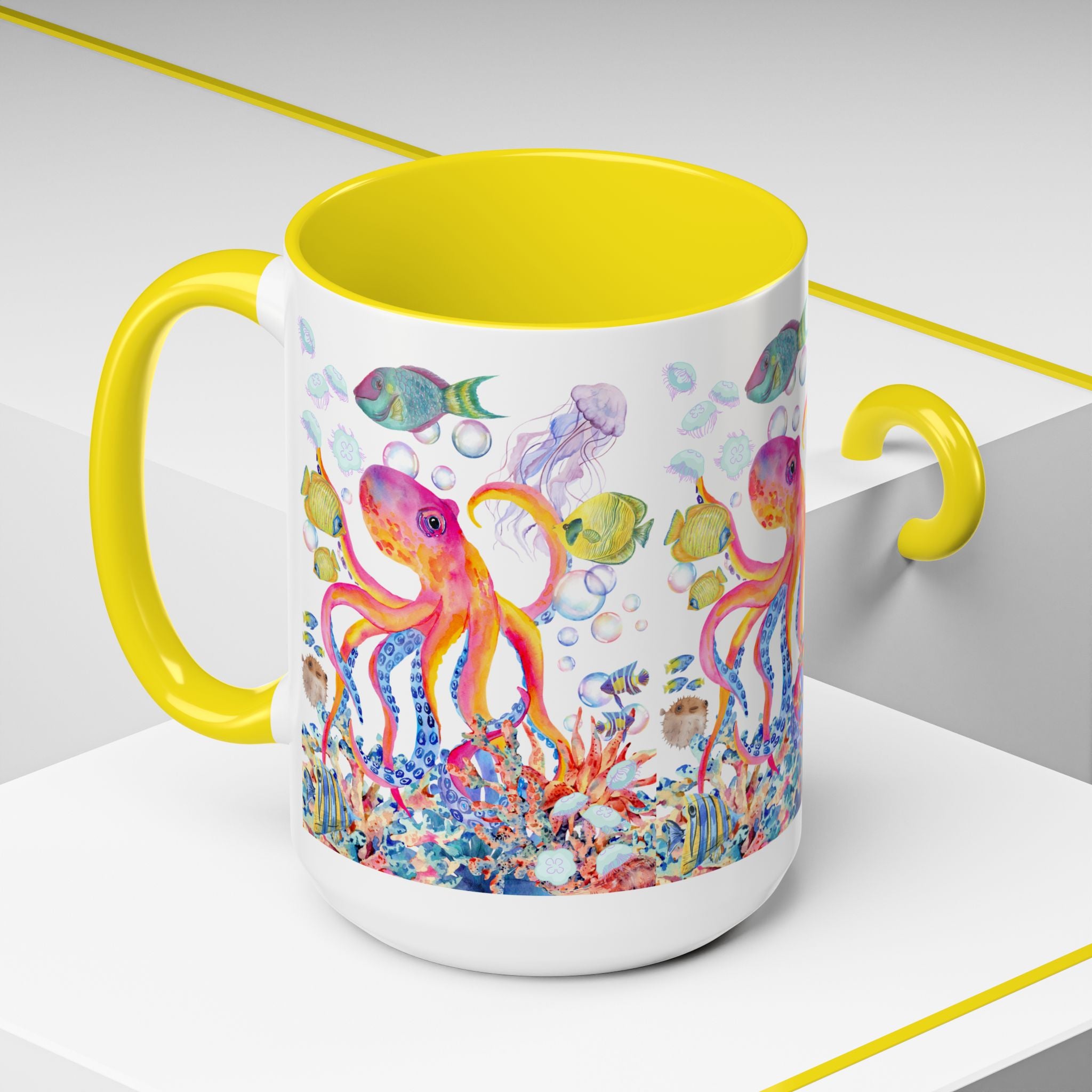Coffee Mug | Colorful Octopus Accent Mug 11/15oz