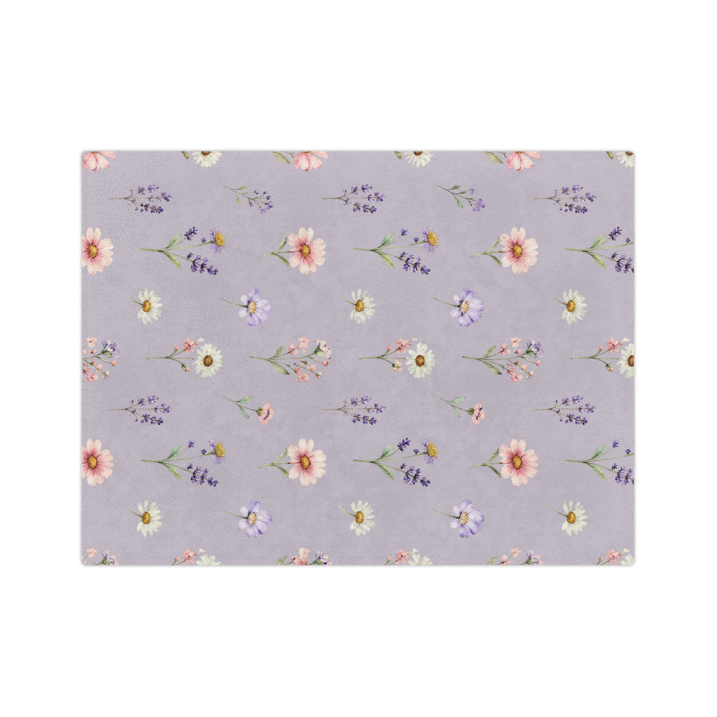 Lilac Purple and Wild Flowers Microfiber Throw