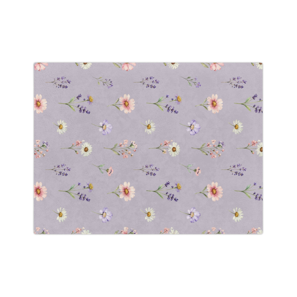 Lilac Purple and Wild Flowers Microfiber Throw