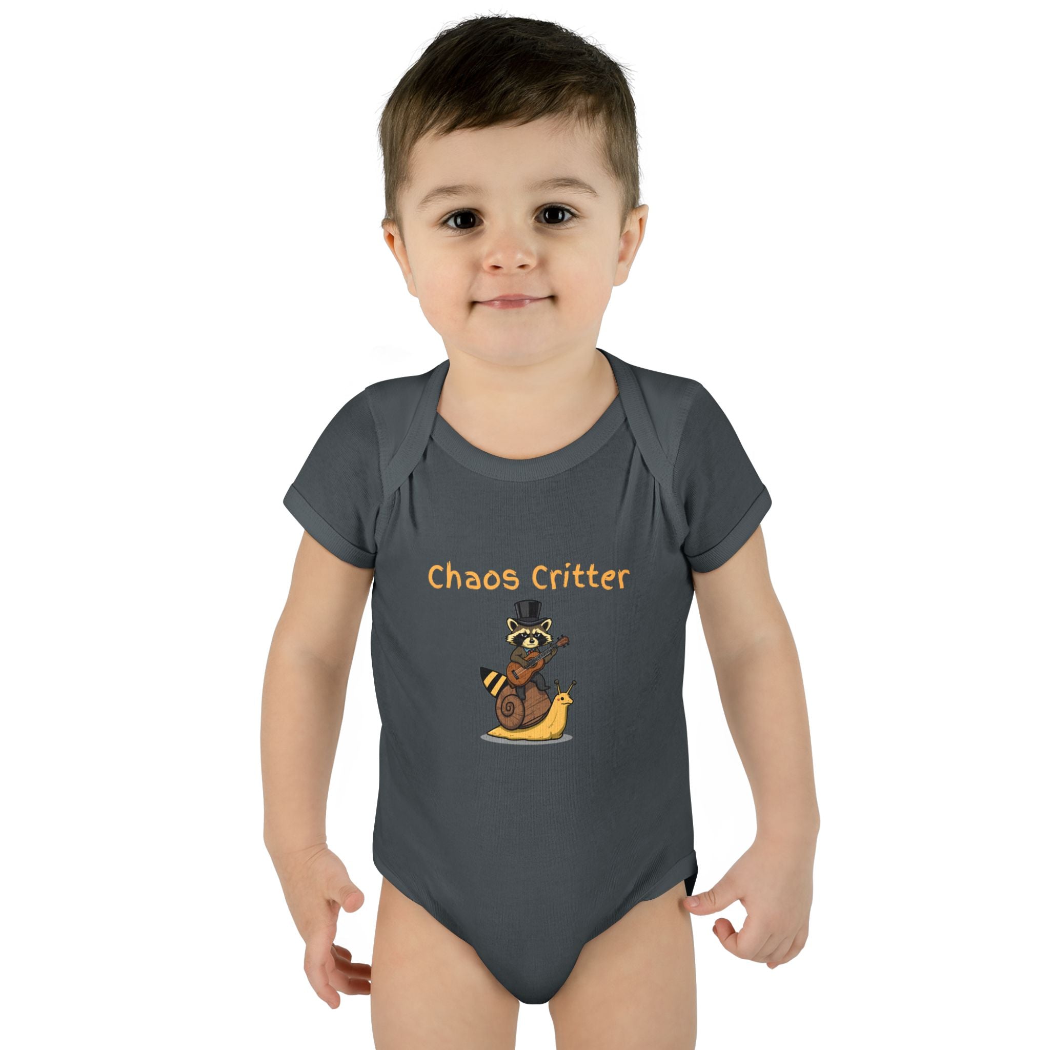 Baby Bodysuit | 'Chaos Critter' Playful Racoon Baby Onesie