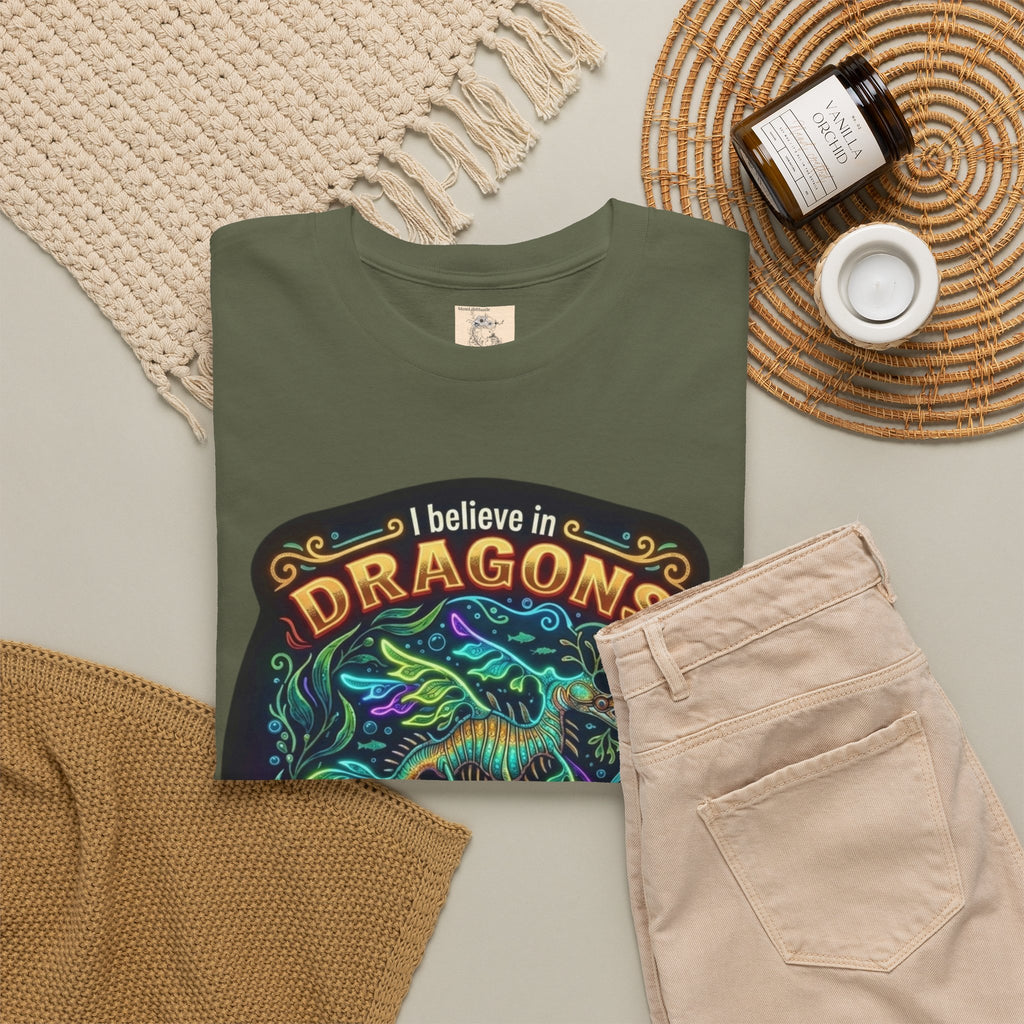 T-Shirt | 'I Believe in Dragons' Colorful Graphic Tee