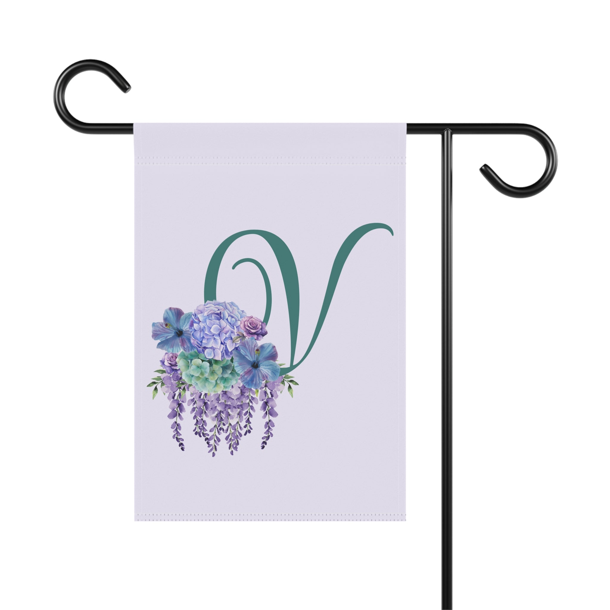 Home & Garden Banner | 'V' Monogram Lavender Petals Flag