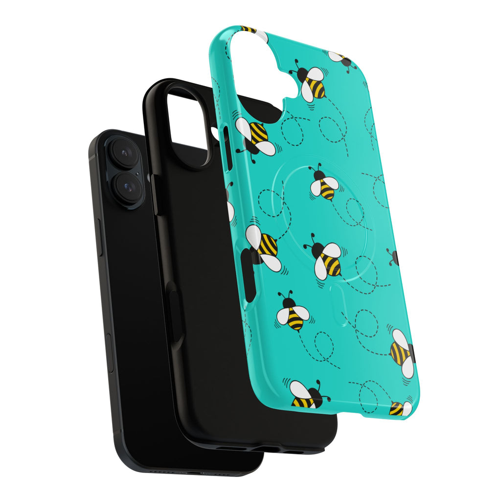 Phone Case | Cute Turquoise Bumblebee Tough Magnetic Phone Case