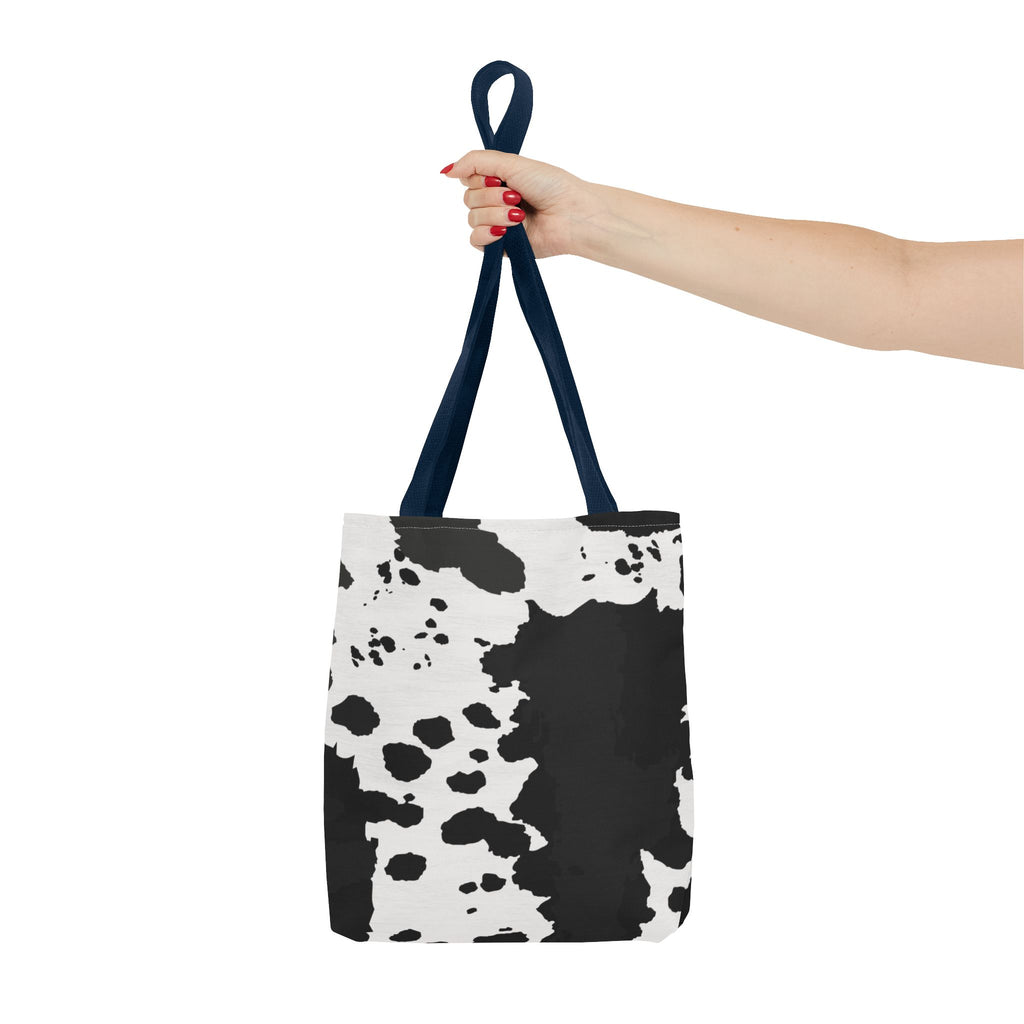 Tote Bag | Black & White Cow Print Patterned Shoulder Tote