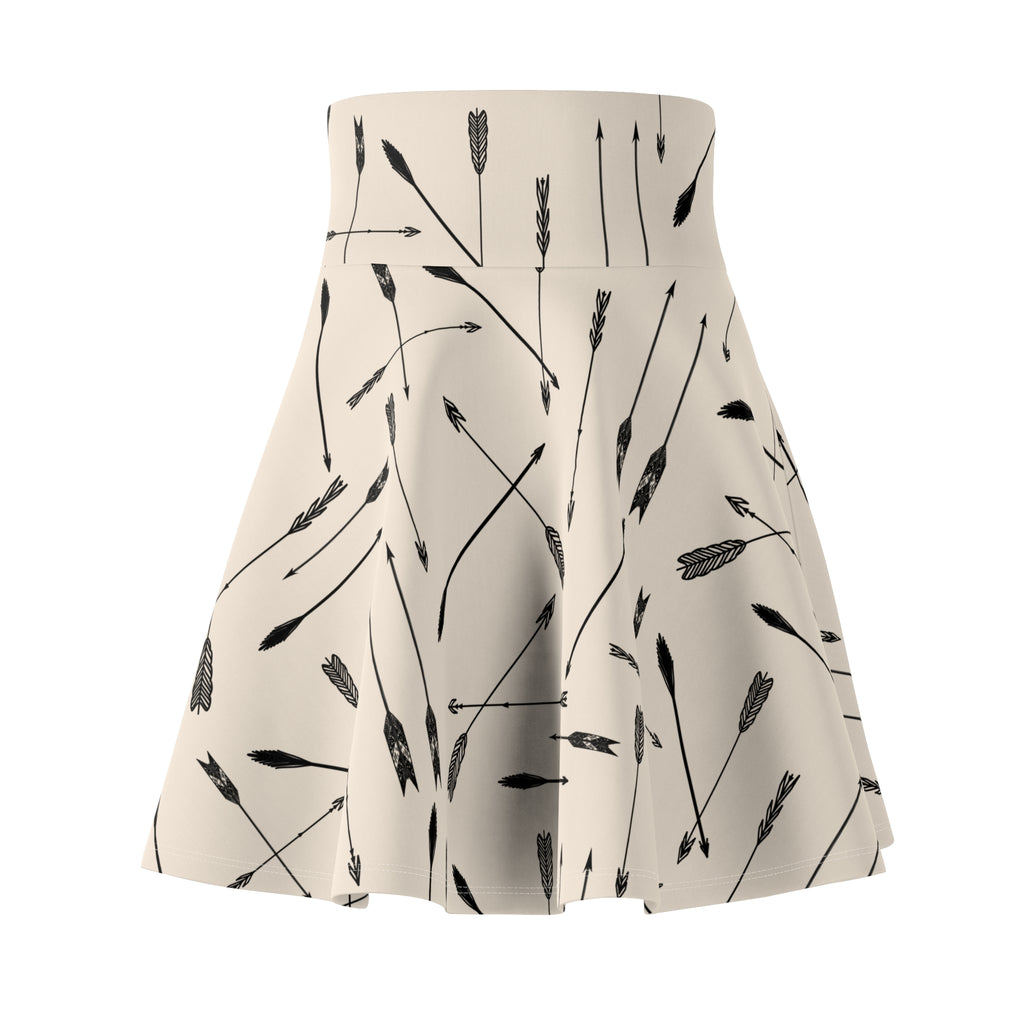Women's Skater Skirt | Boho Neutral Midi for Casual & Festival Wear