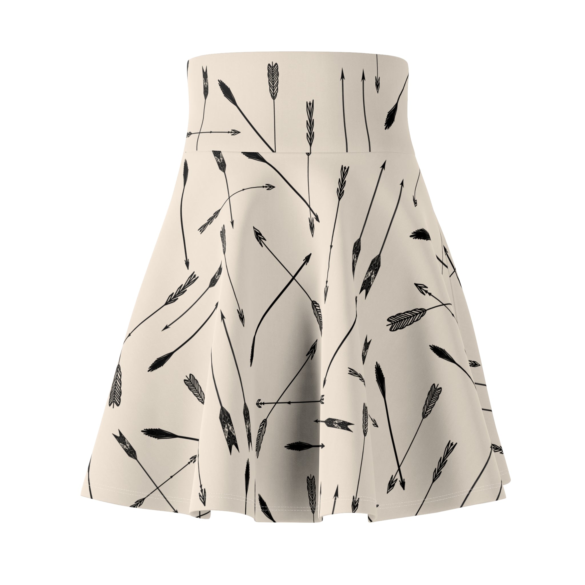 Women's Skater Skirt | Boho Neutral Midi for Casual & Festival Wear