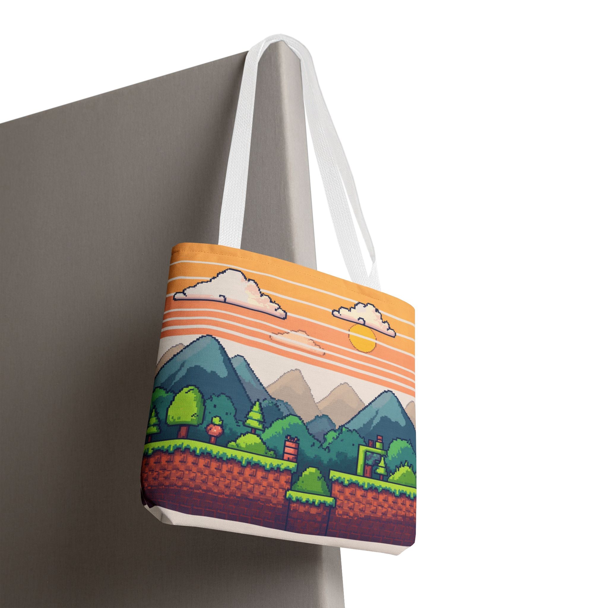 Tote Bag | Pixel Sunset Mountain Gamer Tote