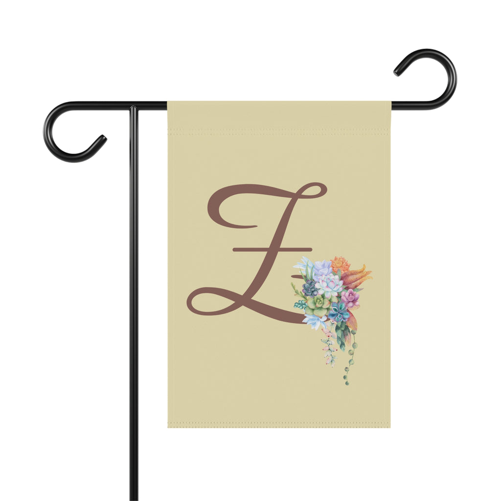 Home & Garden Banner | 'Z' Monogram Cheerful Succulents Flag