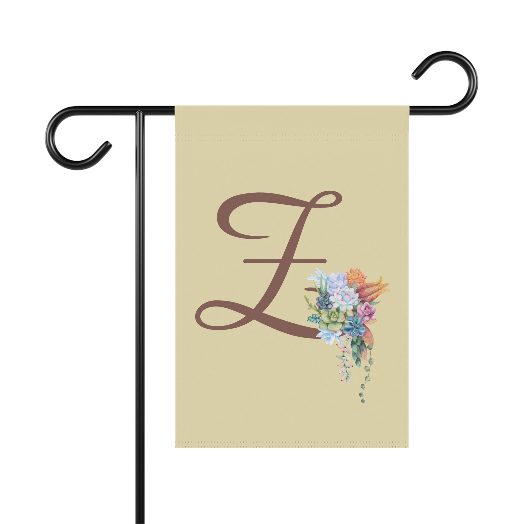 Home & Garden Banner | 'Z' Monogram Cheerful Succulents Flag