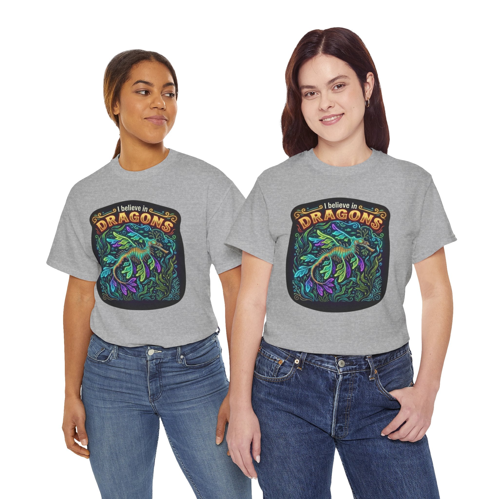 T-Shirt | 'I Believe in Dragons' Colorful Graphic Tee