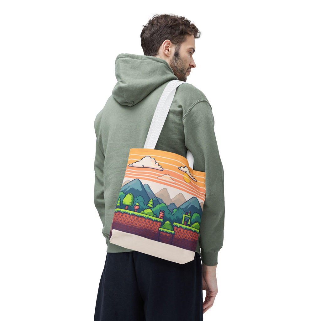 Tote Bag | Pixel Sunset Mountain Gamer Tote