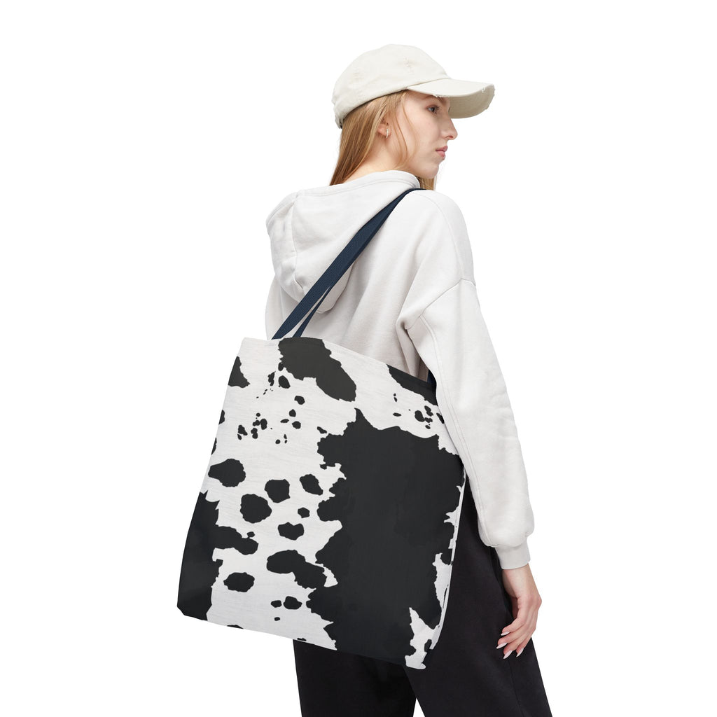 Tote Bag | Black & White Cow Print Patterned Shoulder Tote