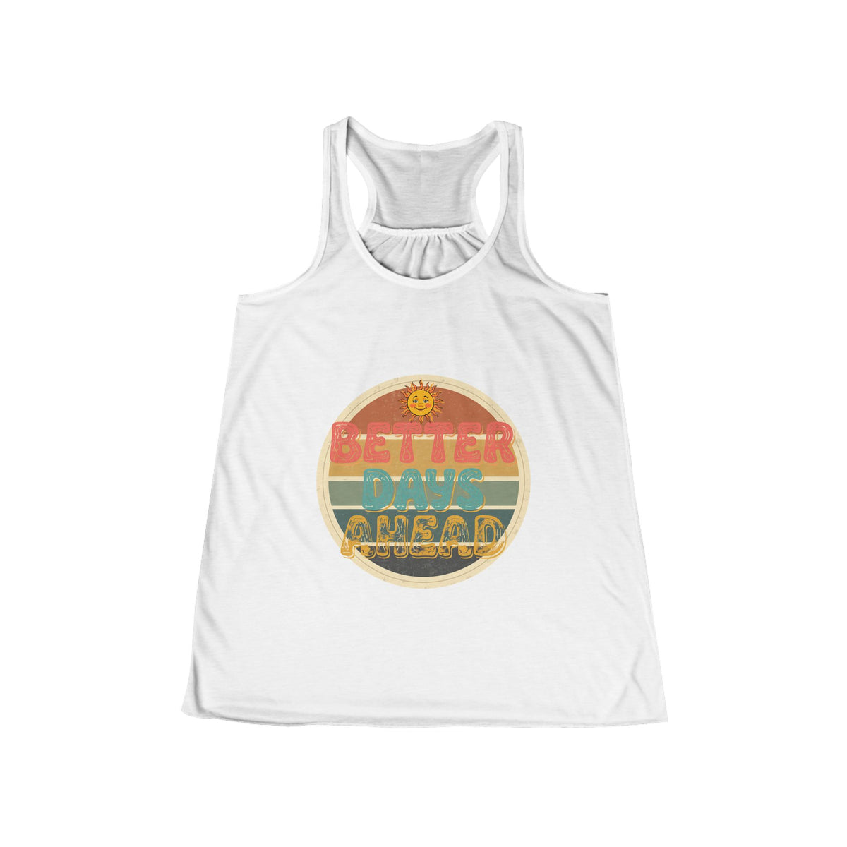 Retro Sunshine Better Days Ahead Racerback Tank Top