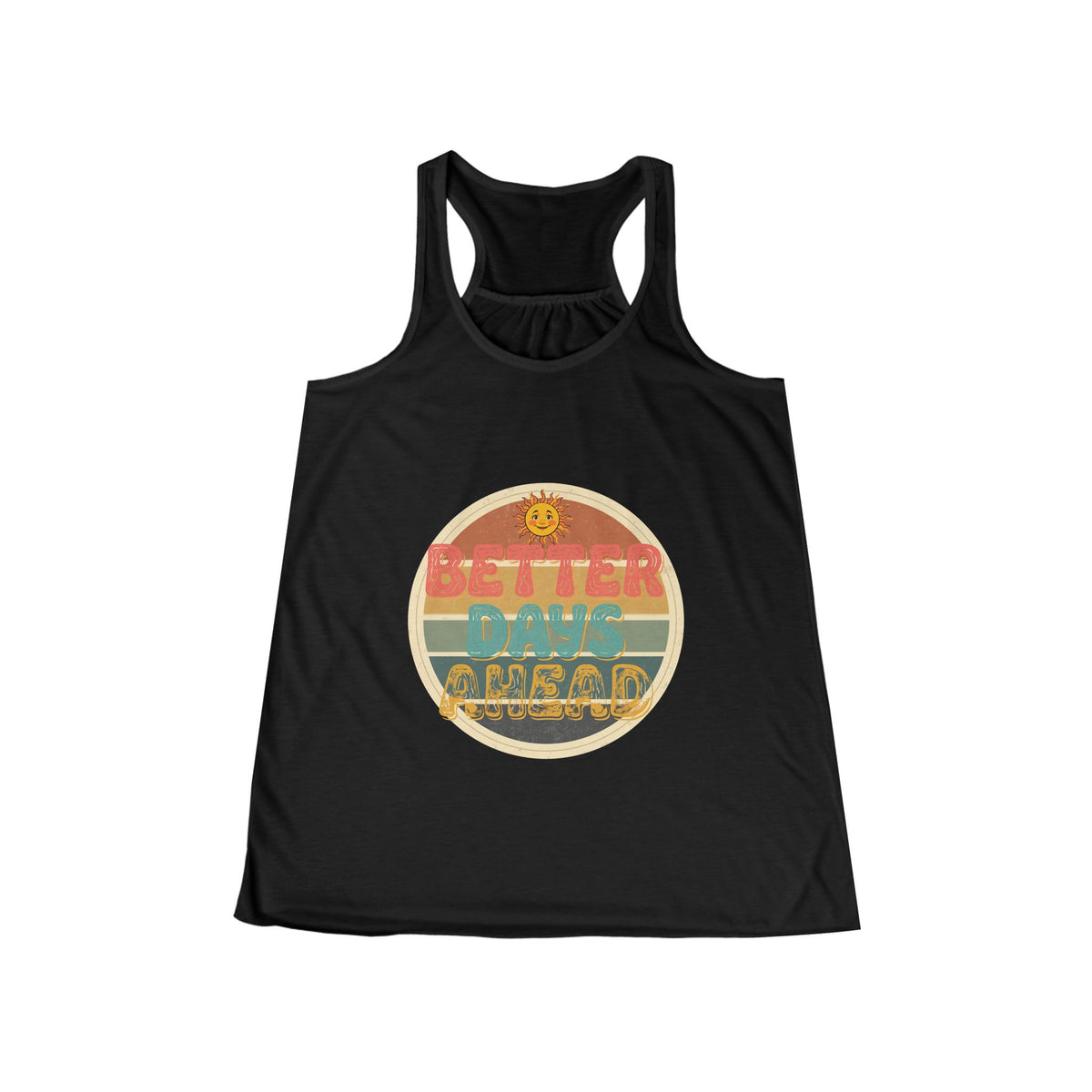 Retro Sunshine Better Days Ahead Racerback Tank Top