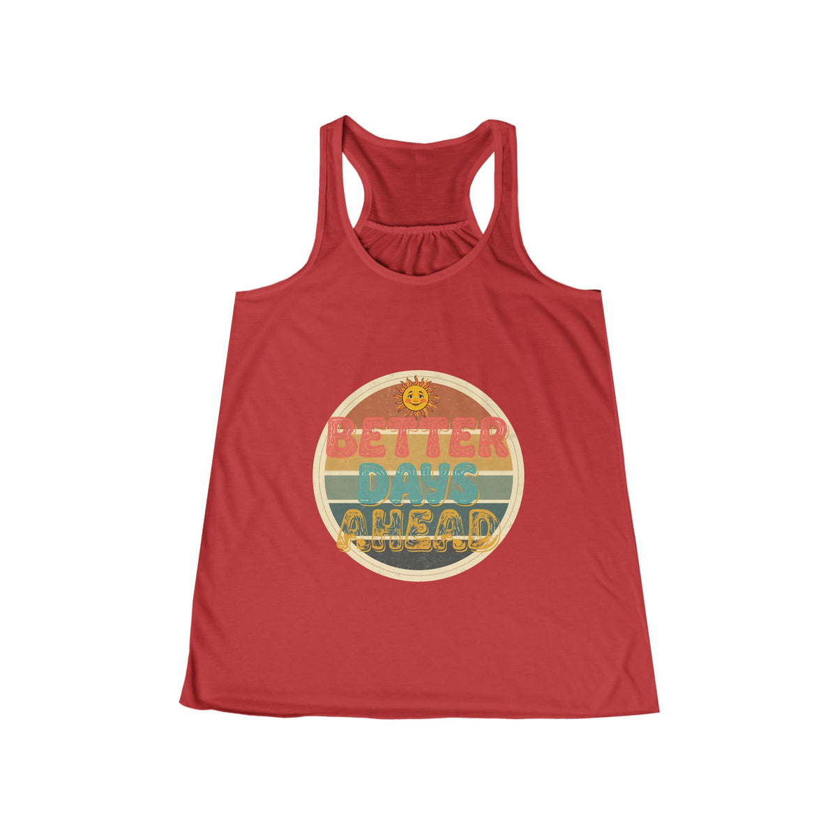 Retro Sunshine Better Days Ahead Racerback Tank Top