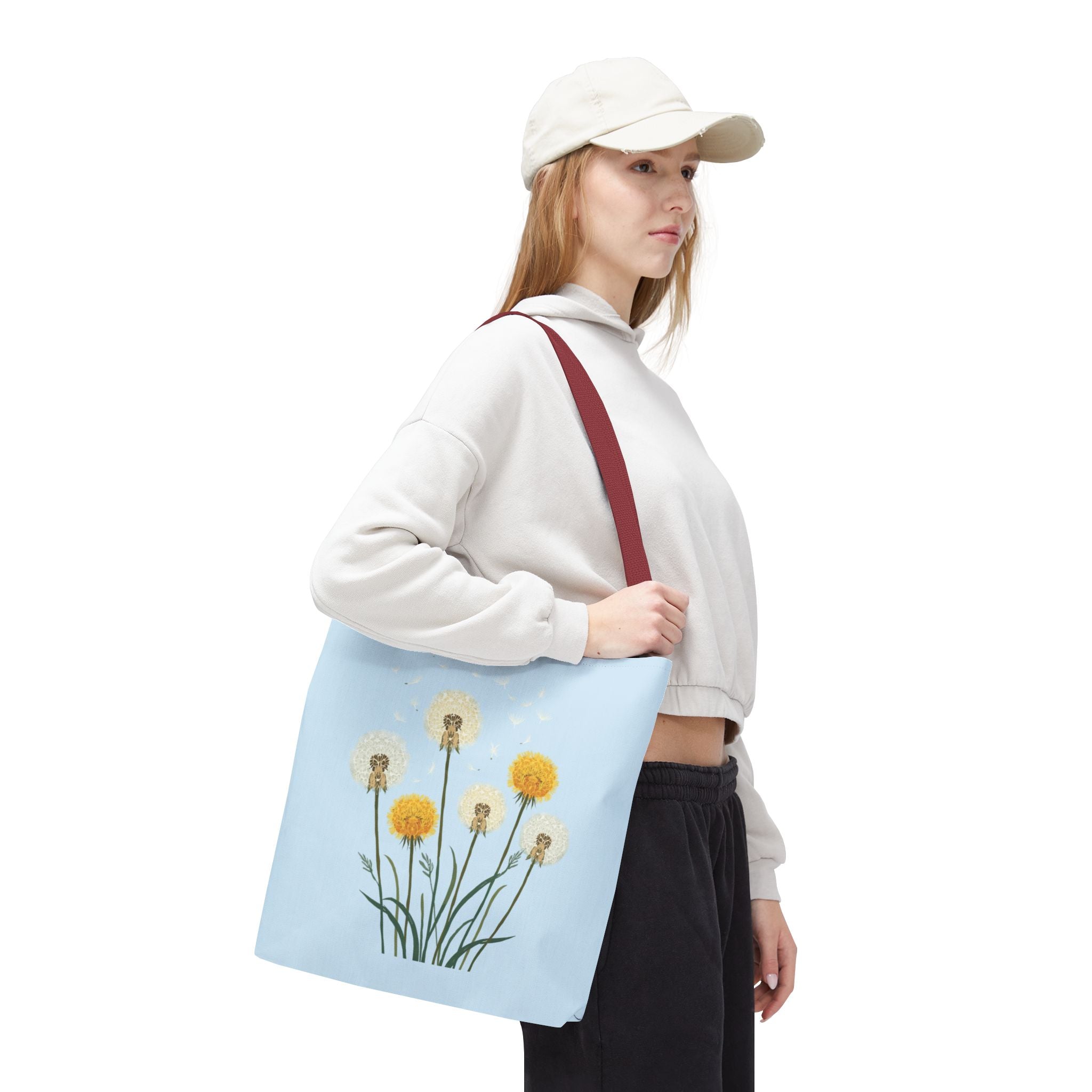 Tote Bag | Dandelions on Light Blue Background