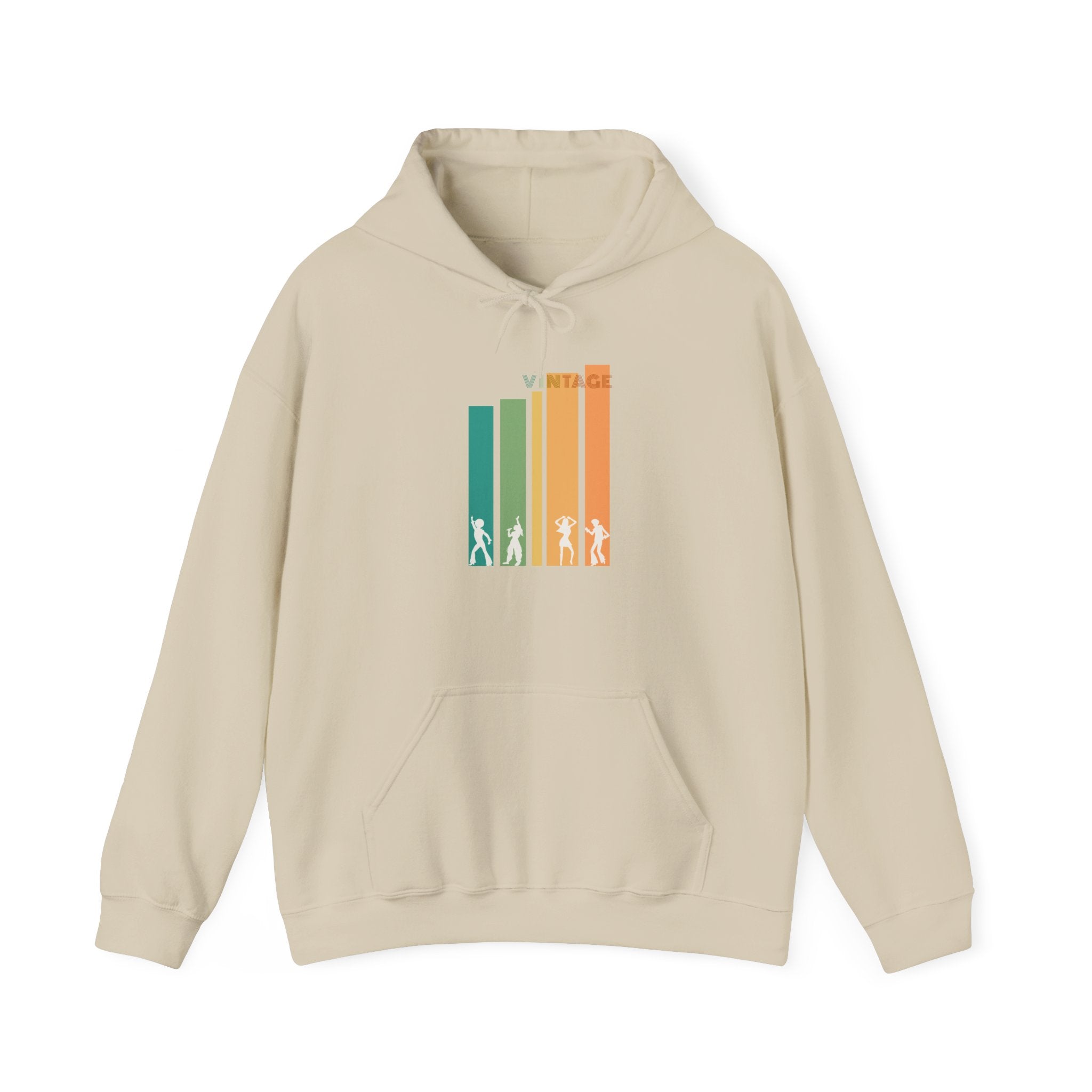 Hoodie | Colorful Retro Vertical Bars 'Vintage' Hooded Sweatshirt
