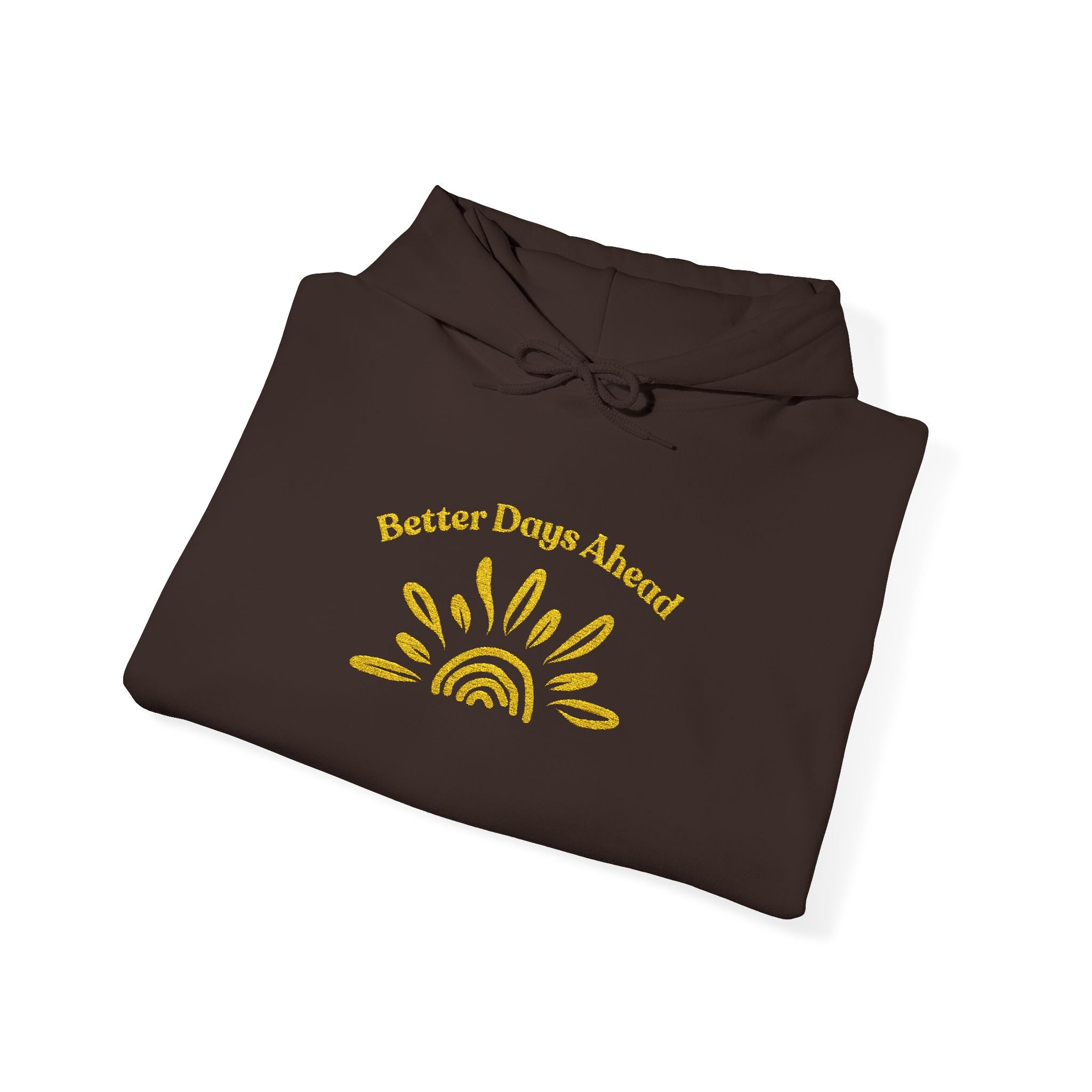 Hoodie | ‘Better Days Ahead’ Above a Sunrise  Embroidered Graphic