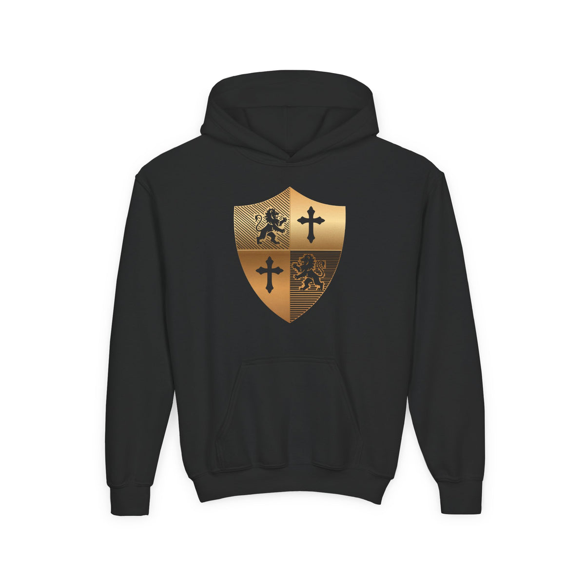 Gold Medieval Shield Crest Hoodie