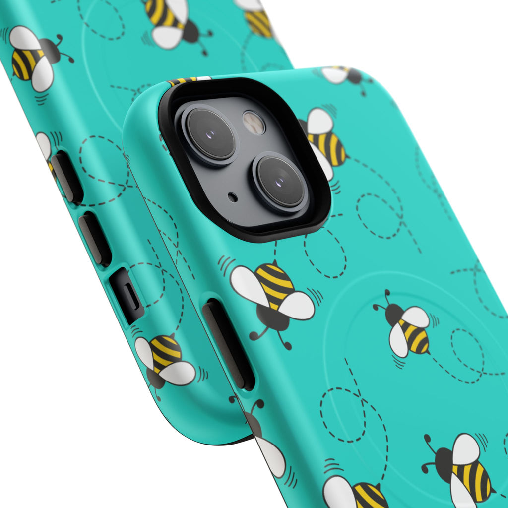Phone Case | Cute Turquoise Bumblebee Tough Magnetic Phone Case