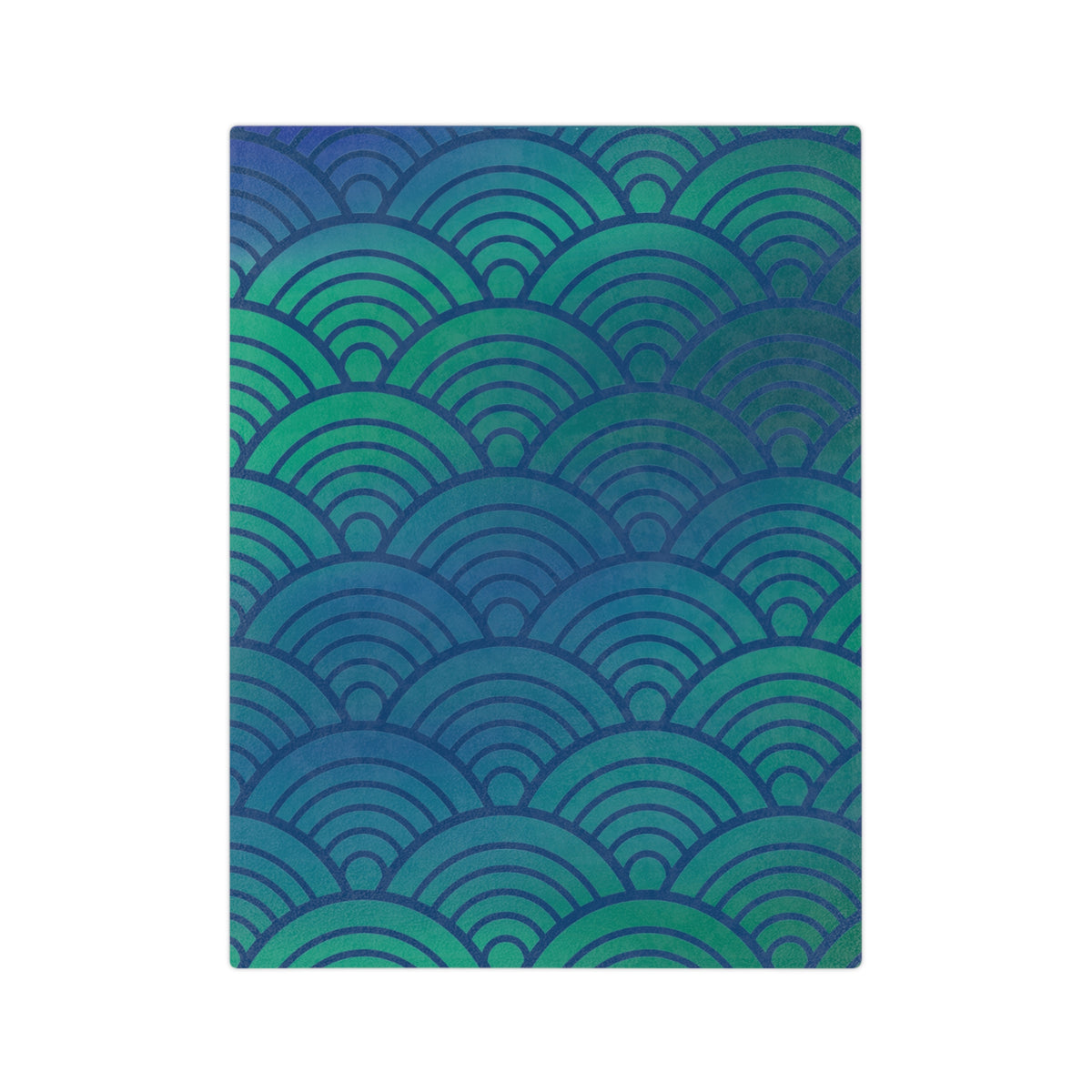 Green-to-Blue with Waves Microfiber Throw