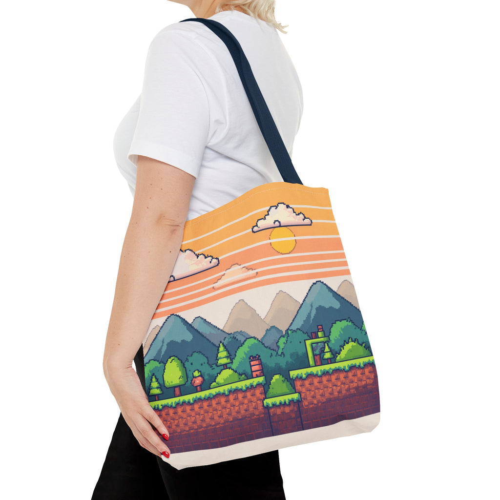 Tote Bag | Pixel Sunset Mountain Gamer Tote