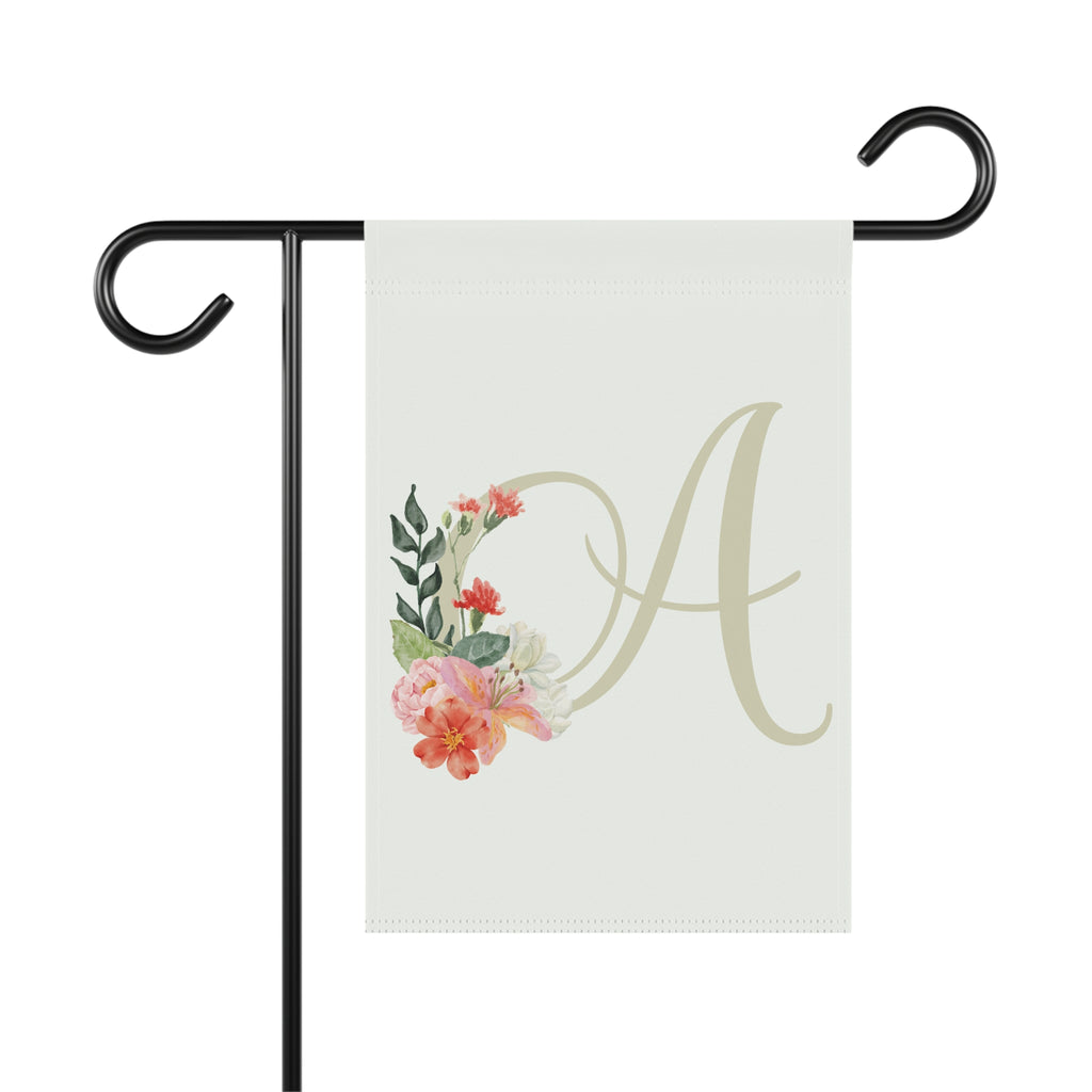 Home & Garden Banner | 'A' Monogram Watercolor Blooms Flag
