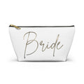 T Bottom Accessory Pouch | Silver 'Bride' Script Cosmetic Bag